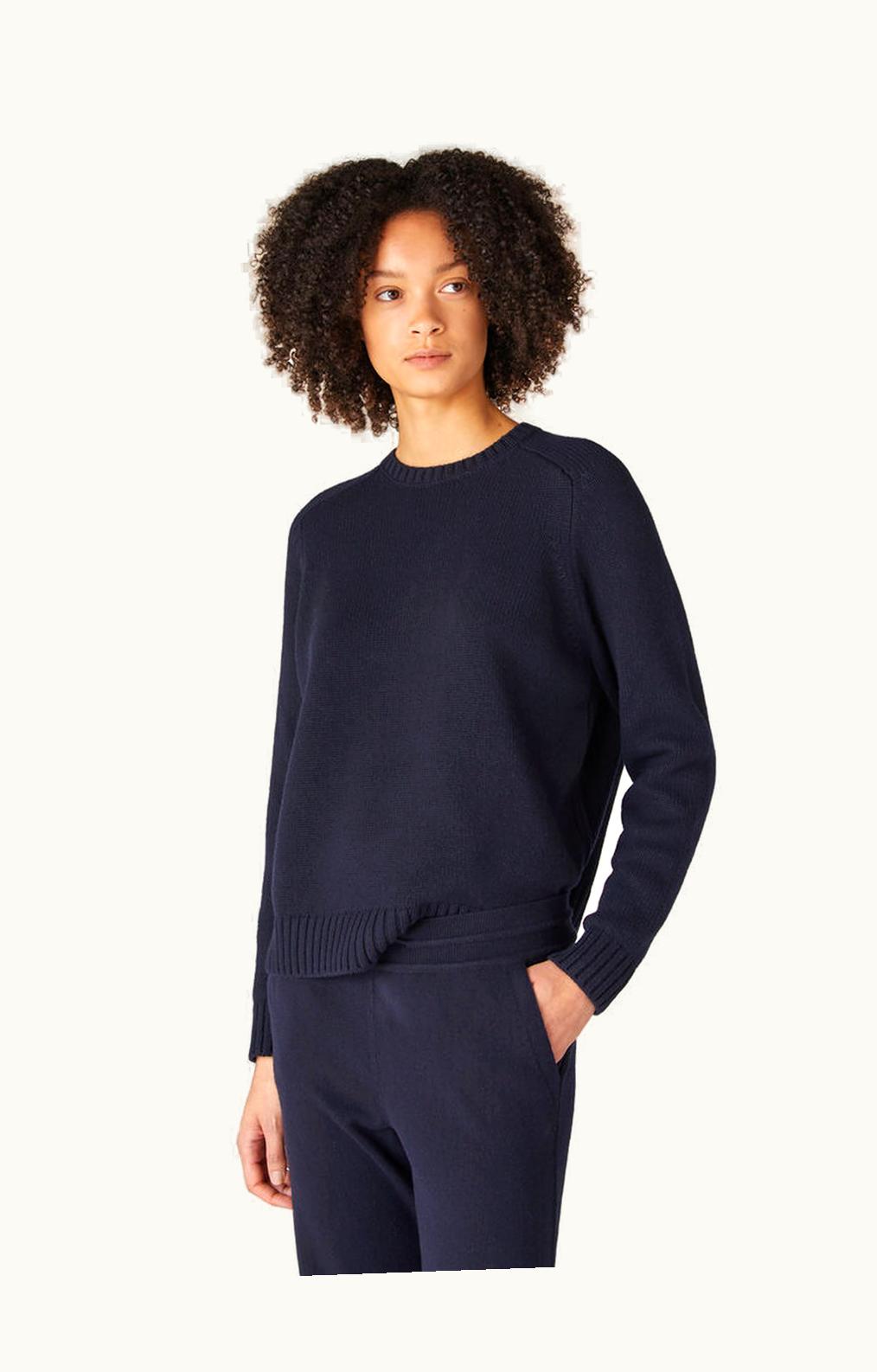 Loro Piana Loro Piana Parksville Crew Neck Baby Cashmere Argyle Navy Blue