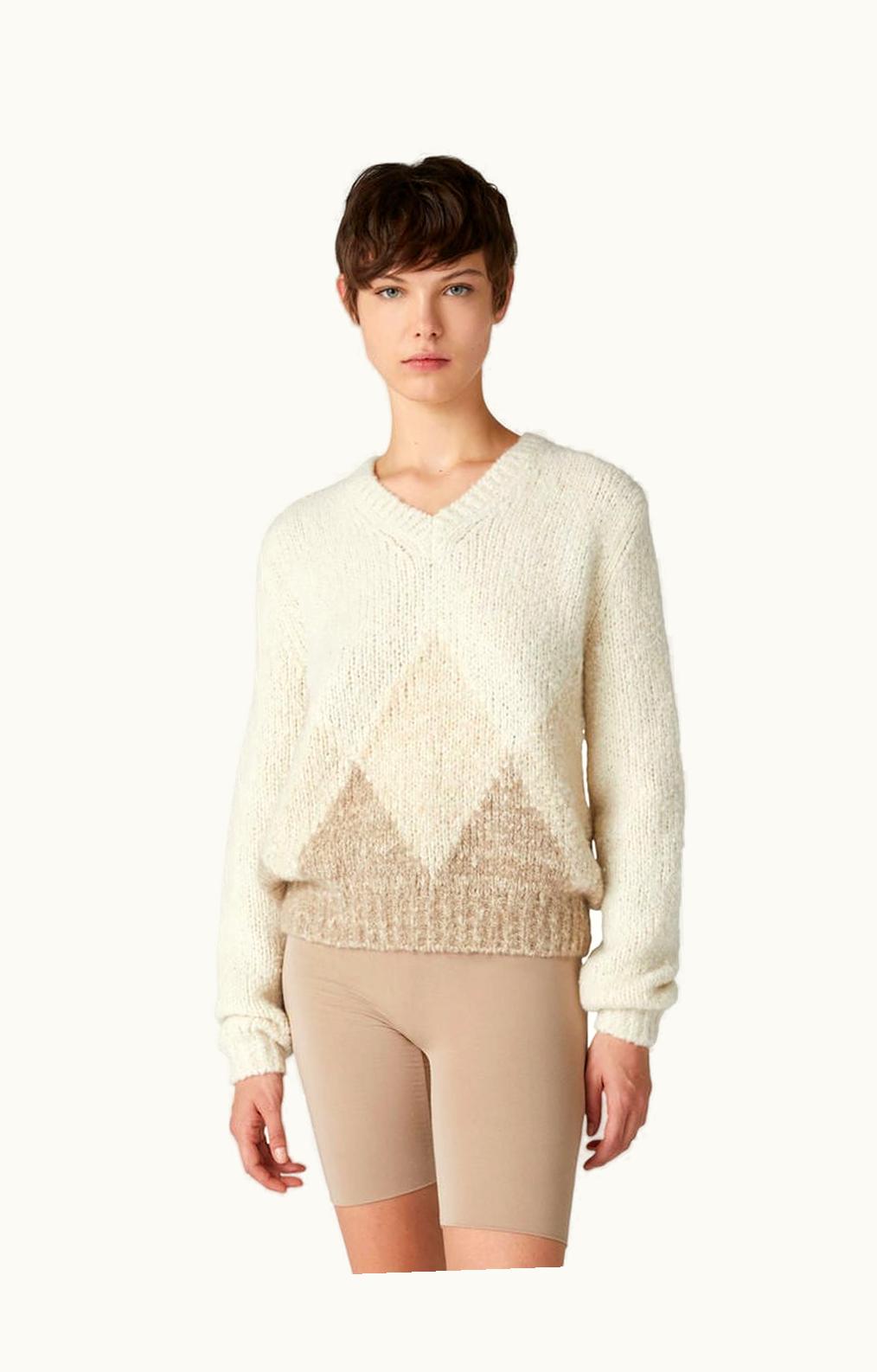 Loro Piana Loro Piana Cocooning V-Neck Jumper Brown Mel/Natural/Nougat