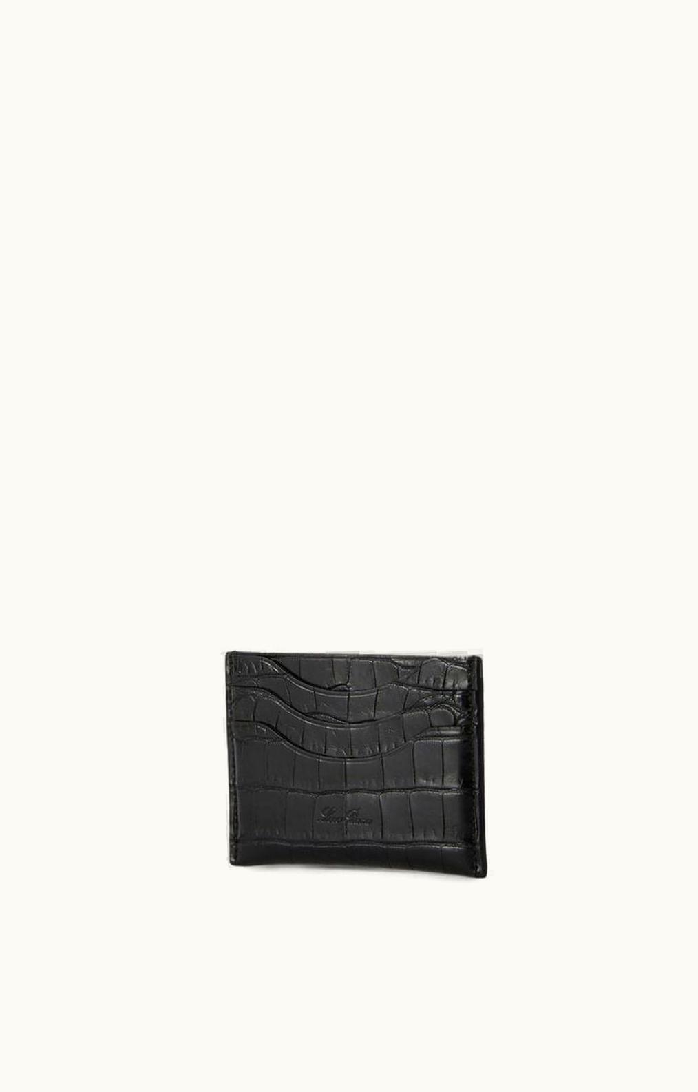 Loro Piana Loro Piana Onde Alligator Card Holder Black