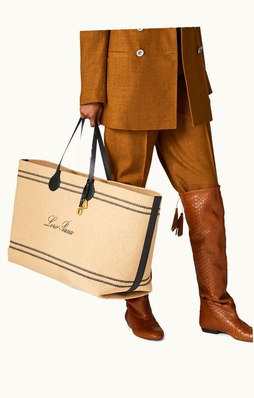 Loro Piana Loro Piana Extra-Large Tasman Tote Ecru/Black