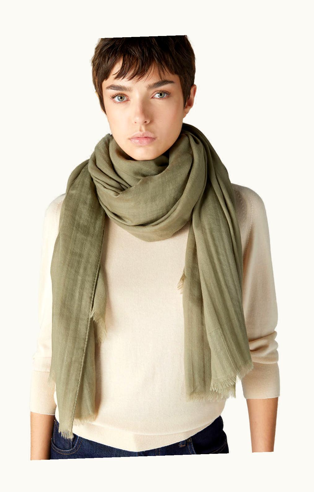 Loro Piana Loro Piana Maxi Crest Stole Dry Kombu