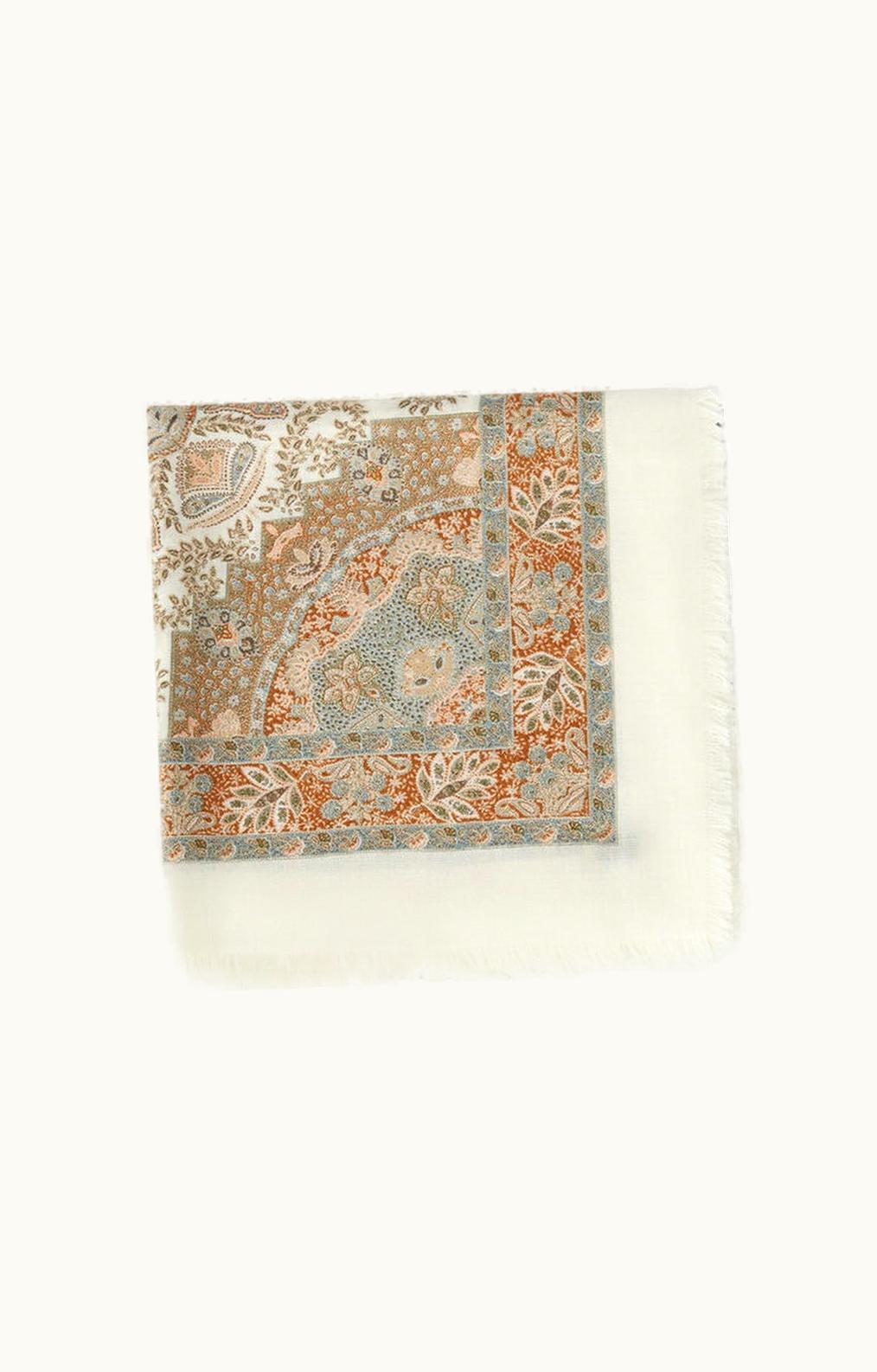 Loro Piana Loro Piana Yoyogi Shawl White/Moss/Rust