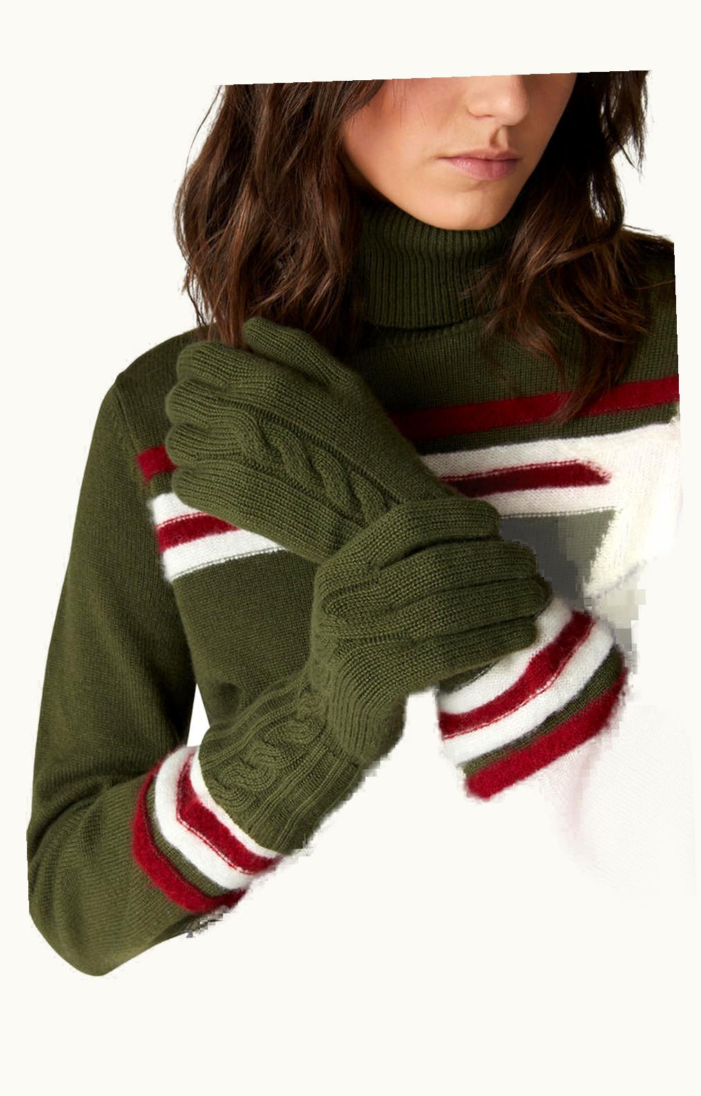 Loro Piana Loro Piana Alpine Chic Baby Cashmere Gloves Neptun Green