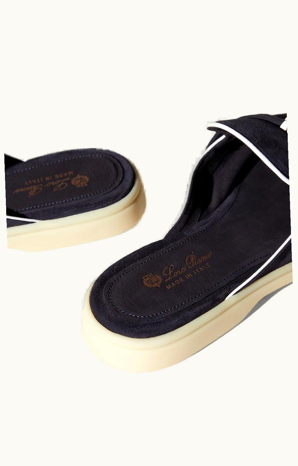 Loro Piana Loro Piana My Charms Walk Babouche Slippers Navy Blue