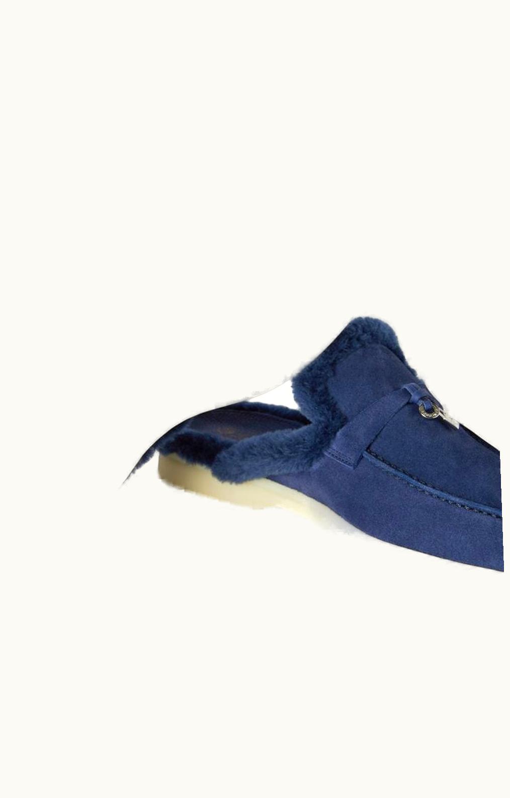 Loro Piana Loro Piana Charms Walk Babouche Loafers Midnight Blue