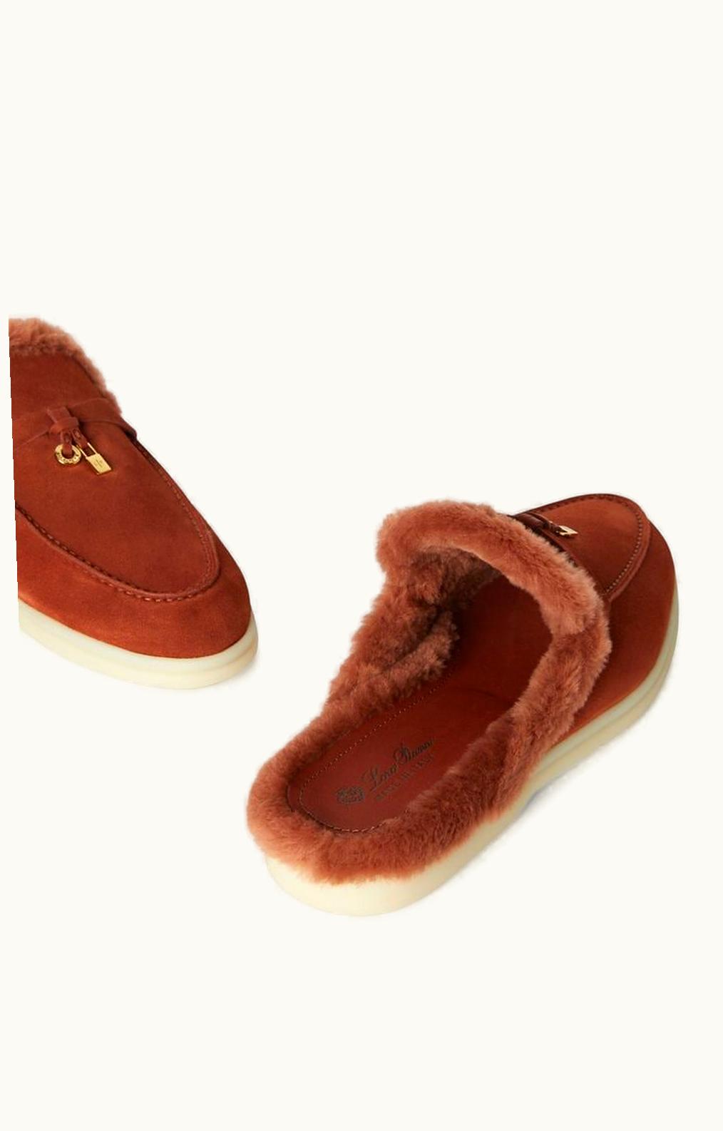 Loro Piana Loro Piana Charms Walk Babouche Loafers Rust