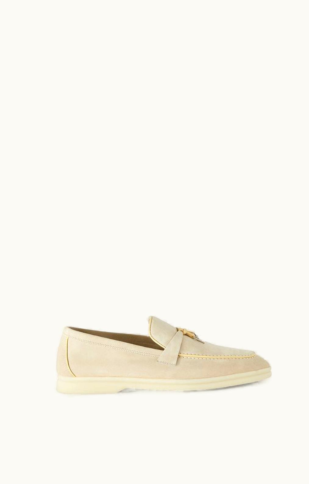 Loro Piana Loro Piana My Charms Water-Repellent Suede Loafers Eucalyptus
