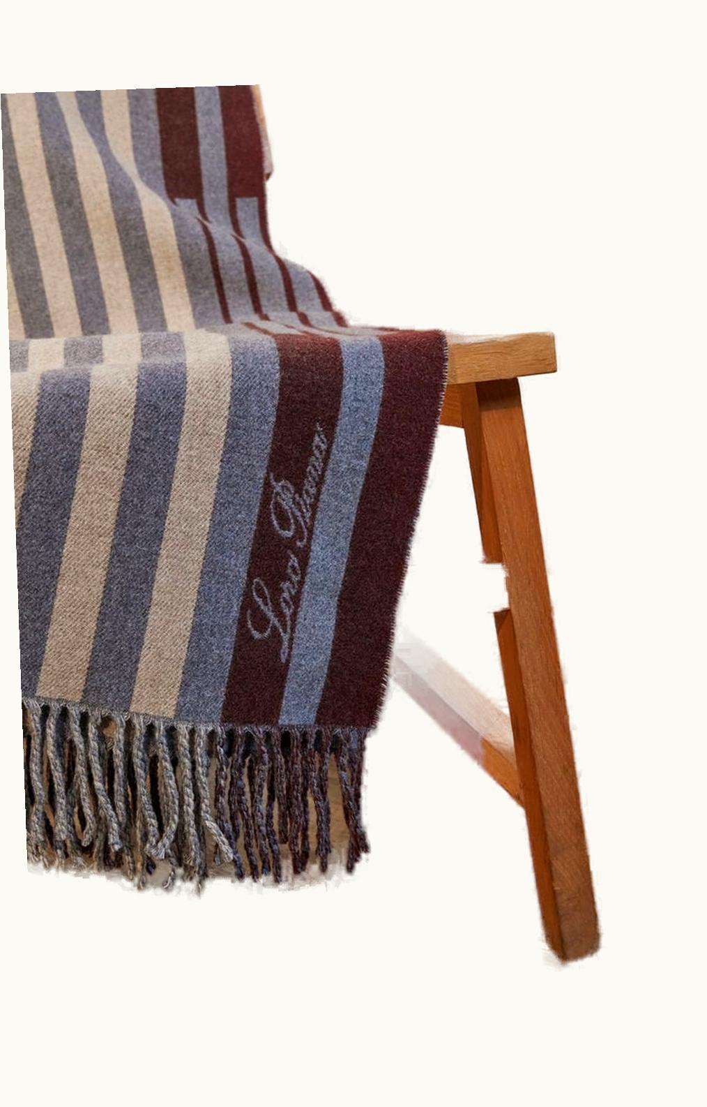 Loro Piana Loro Piana Santa Cruz Throw Blanket Indigo - Sand