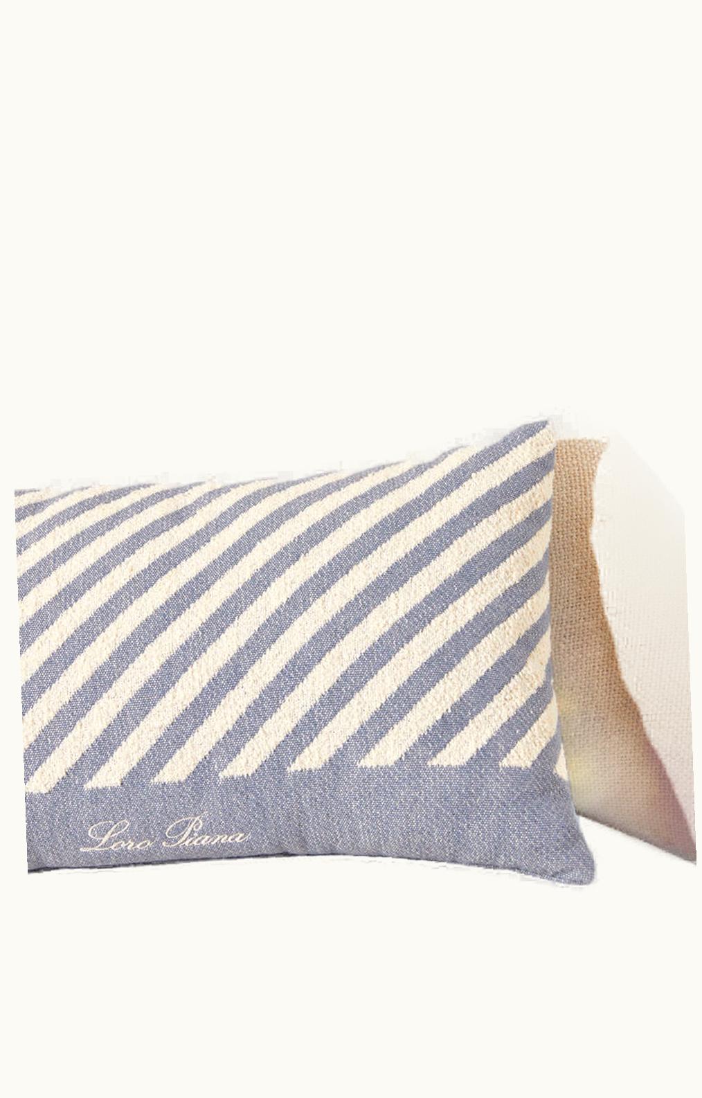 Loro Piana Loro Piana Moai Beach Cushion Denim Blue/White