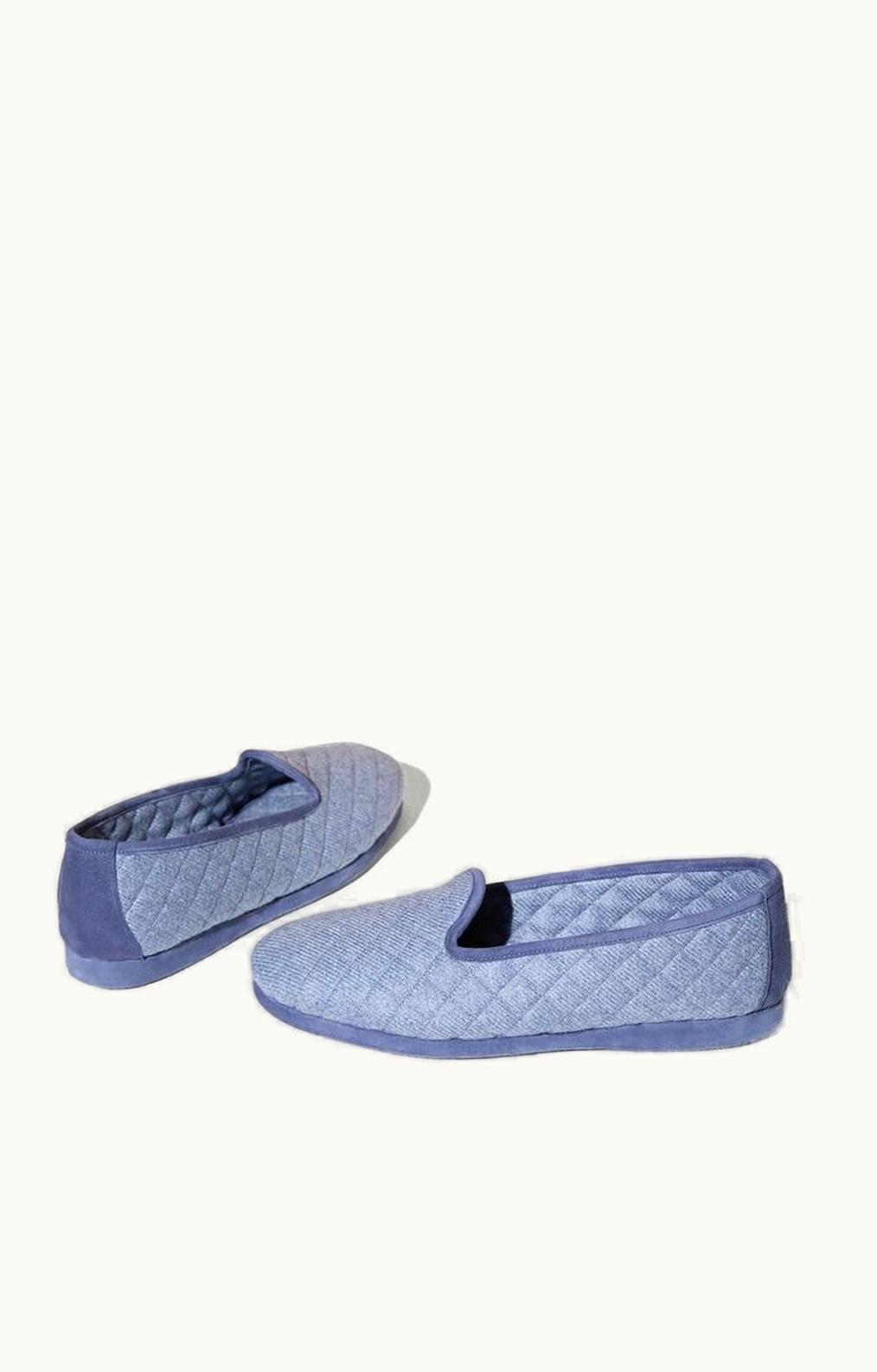 Loro Piana Loro Piana Classic Cashmere Flannel Loafer Slippers Light Blue Sugar Paper Mélange