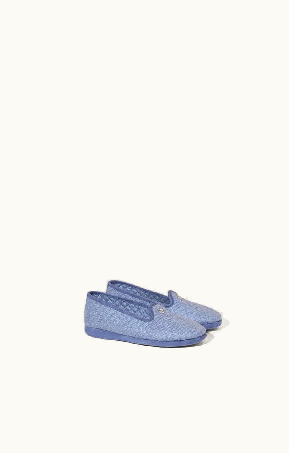 Loro Piana Loro Piana Classic Cashmere Flannel Mélange Loafer Slippers Light Blue