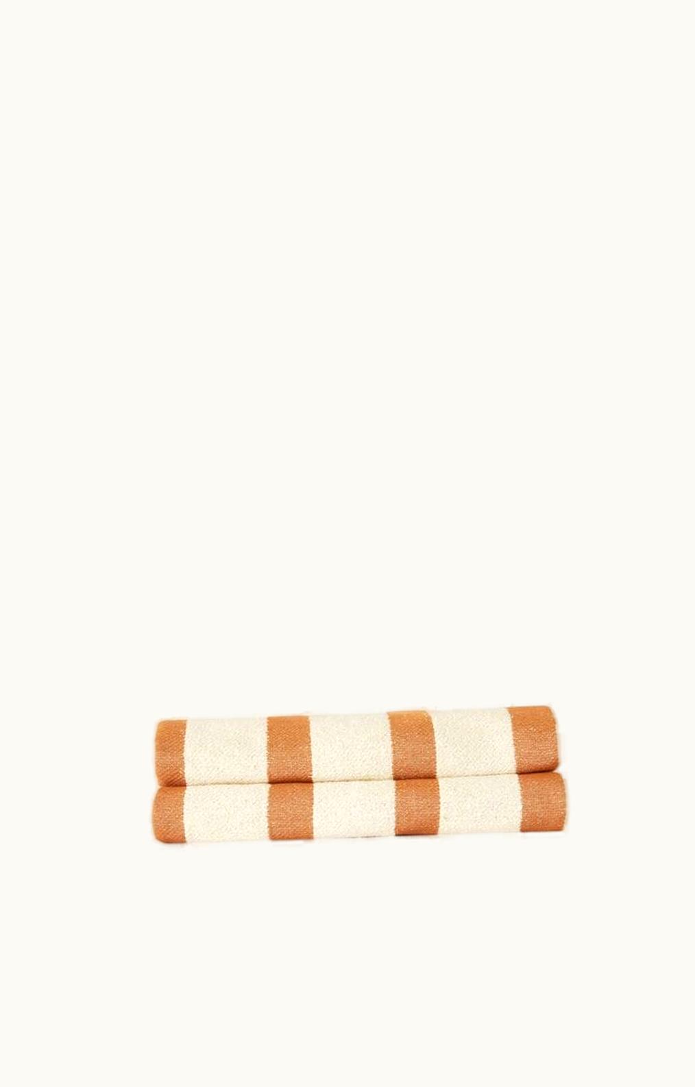 Loro Piana Loro Piana Moai Beach Towel Burnt Amber Brown/ White