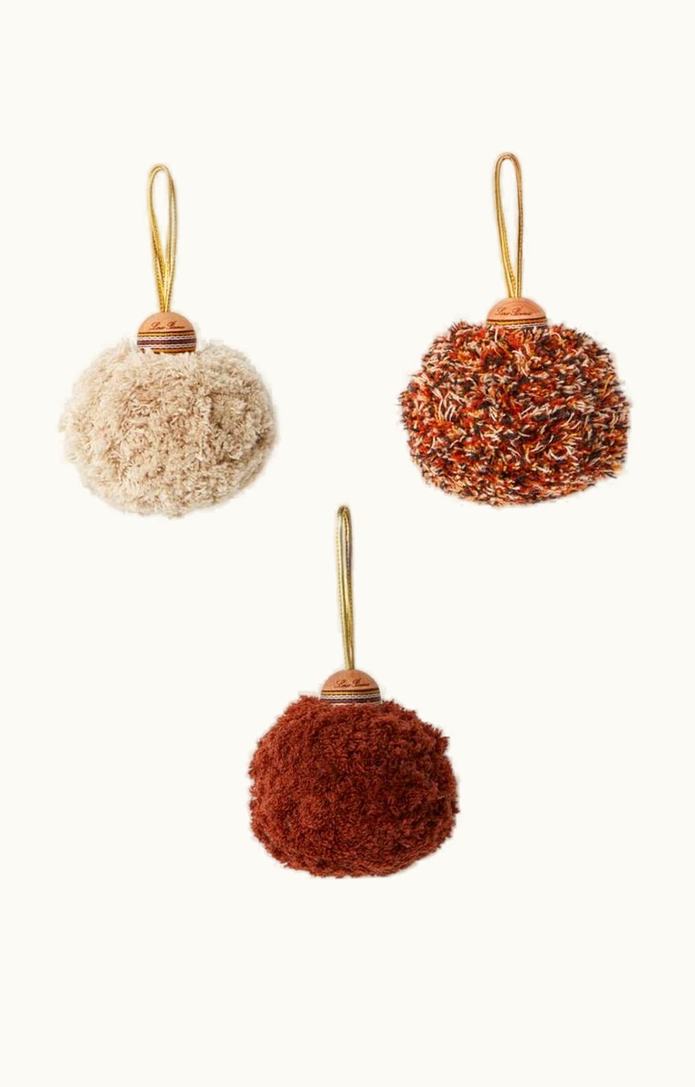 Loro Piana Loro Piana Set Of Three Christmas Decorations Stripe/Kasha/Kummel