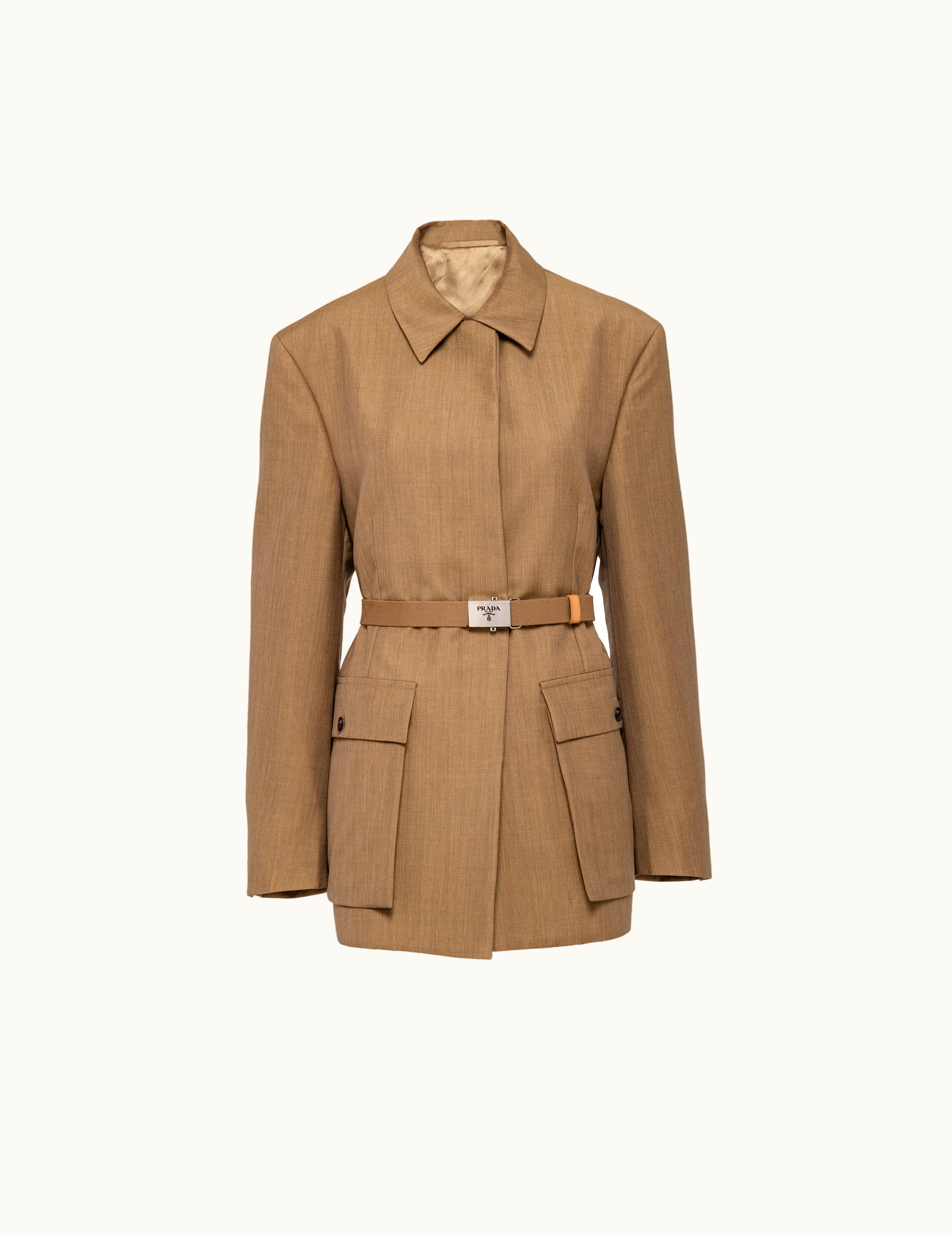 Prada Prada Cinnamon Kid Mohair Single-breasted Jacket