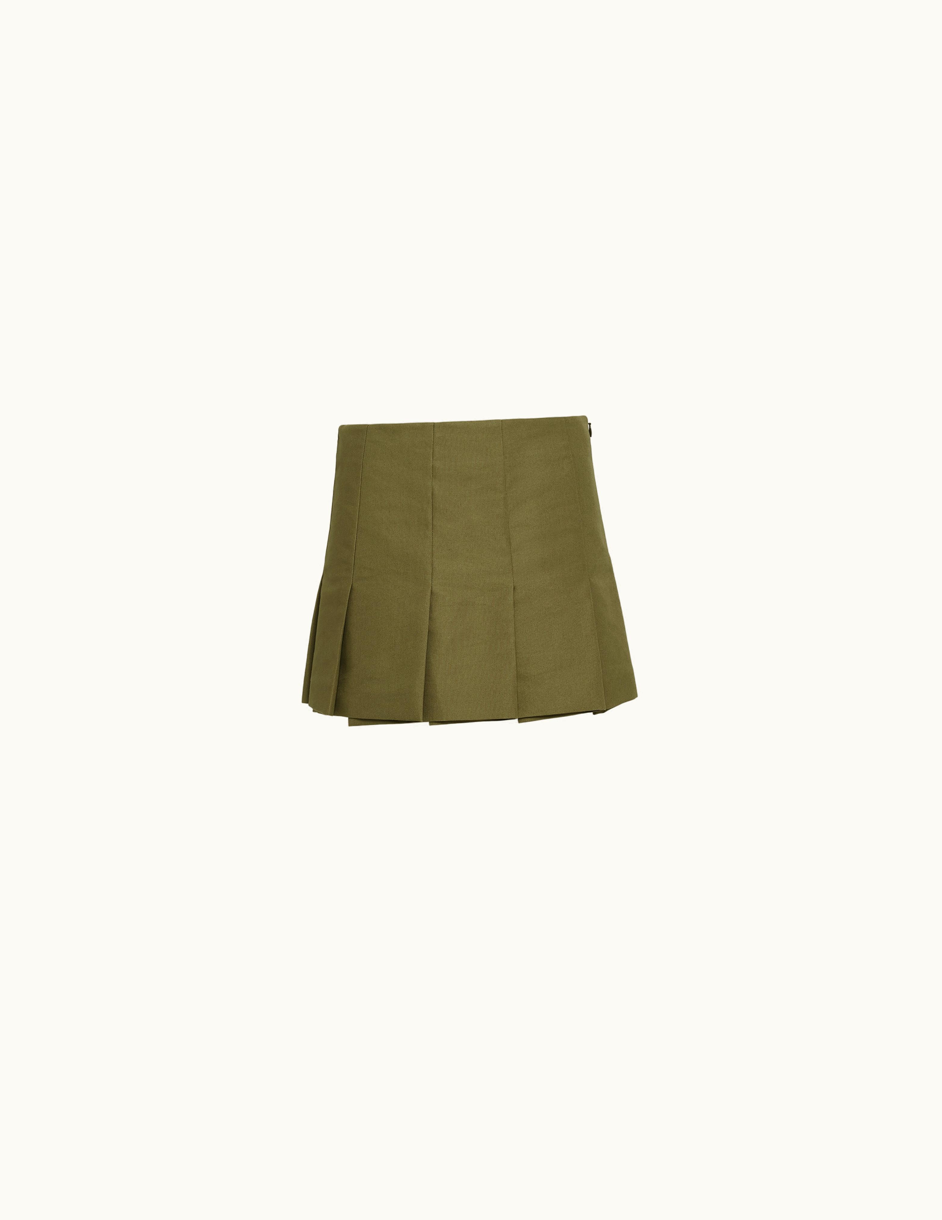 Prada Prada Military Green Technical Canvas Miniskirt