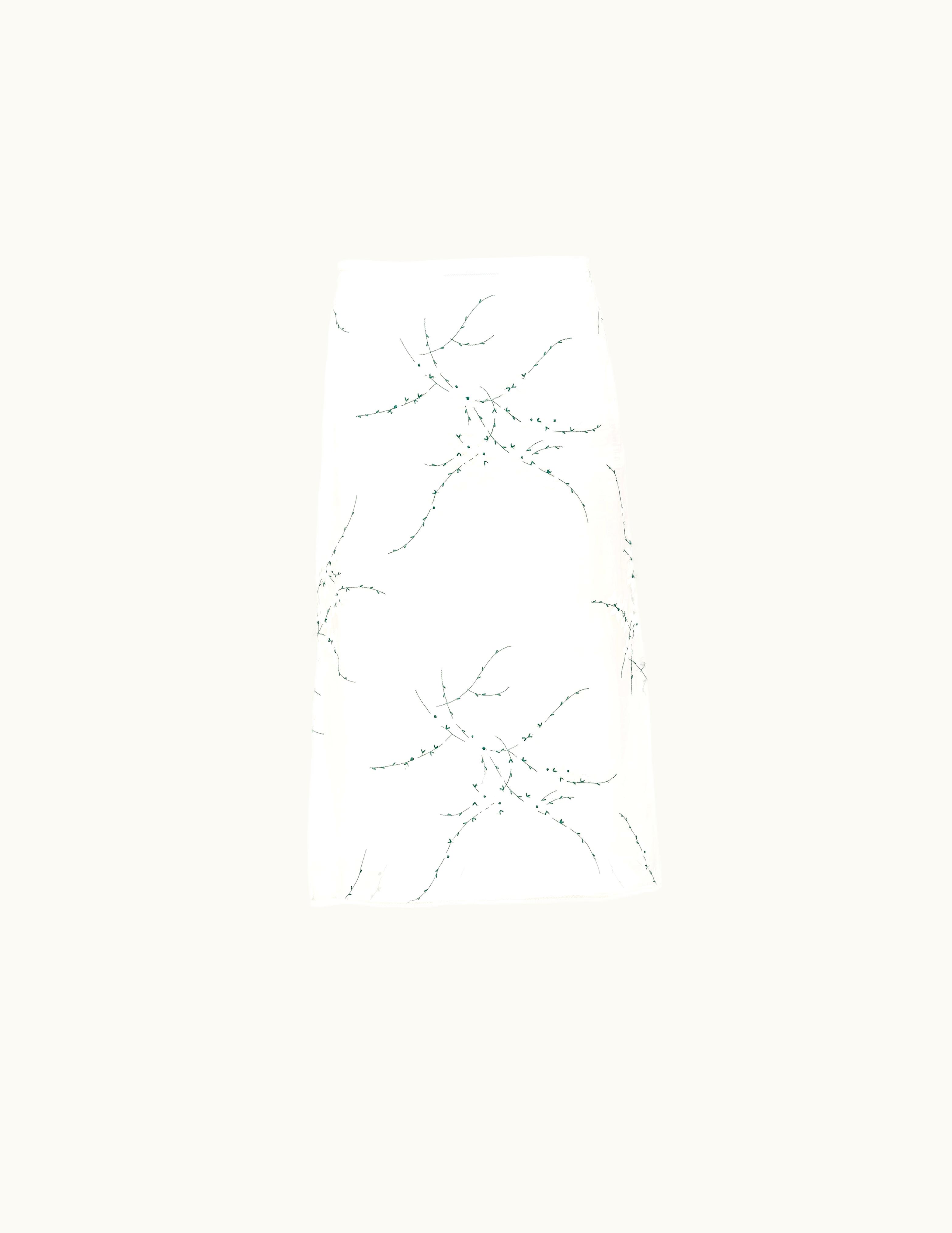 Prada Prada White Embroidered Organza Midi-skirt