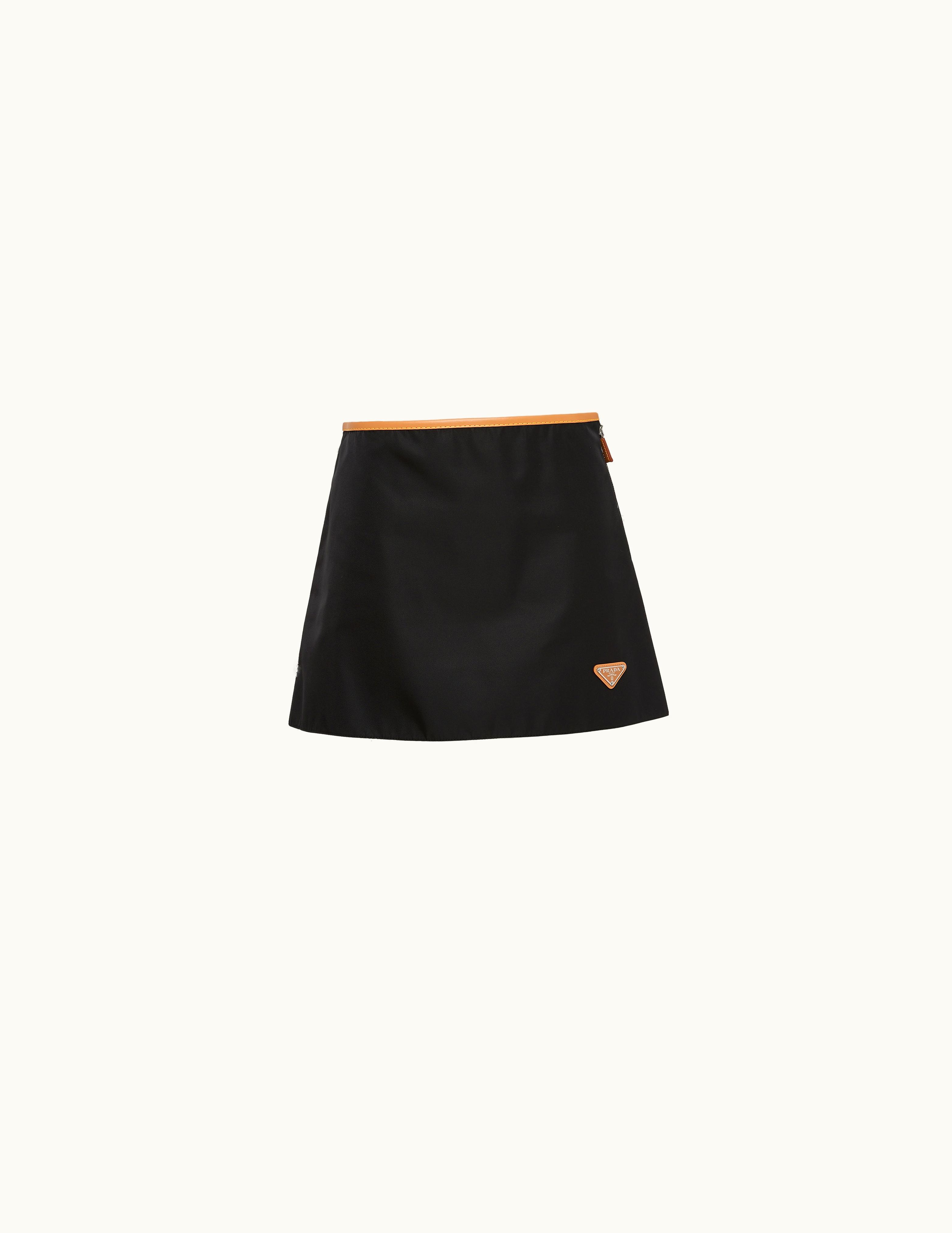 Prada Black Re-nylon Zippered Miniskirt