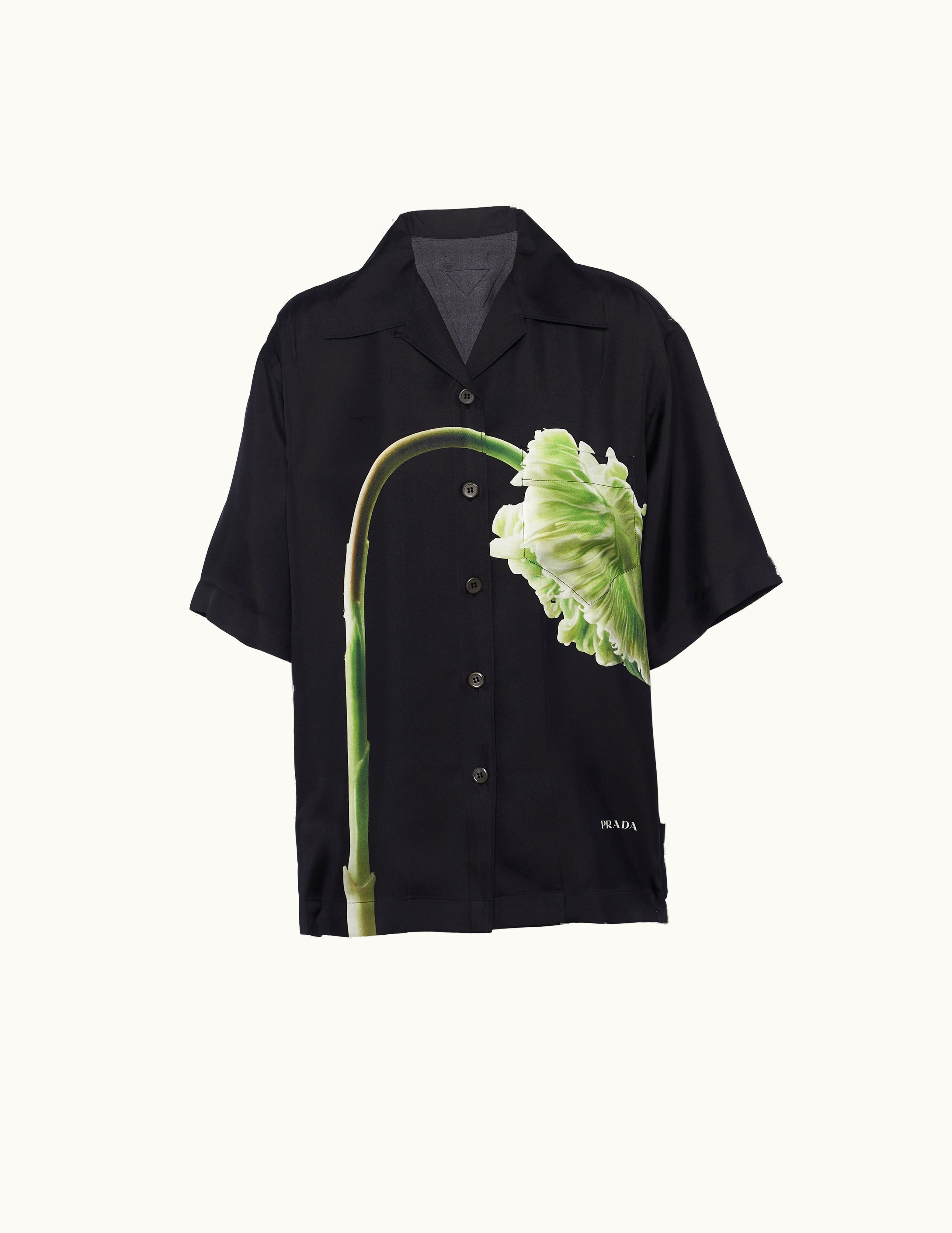 Prada Prada Black Printed Twill Shirt