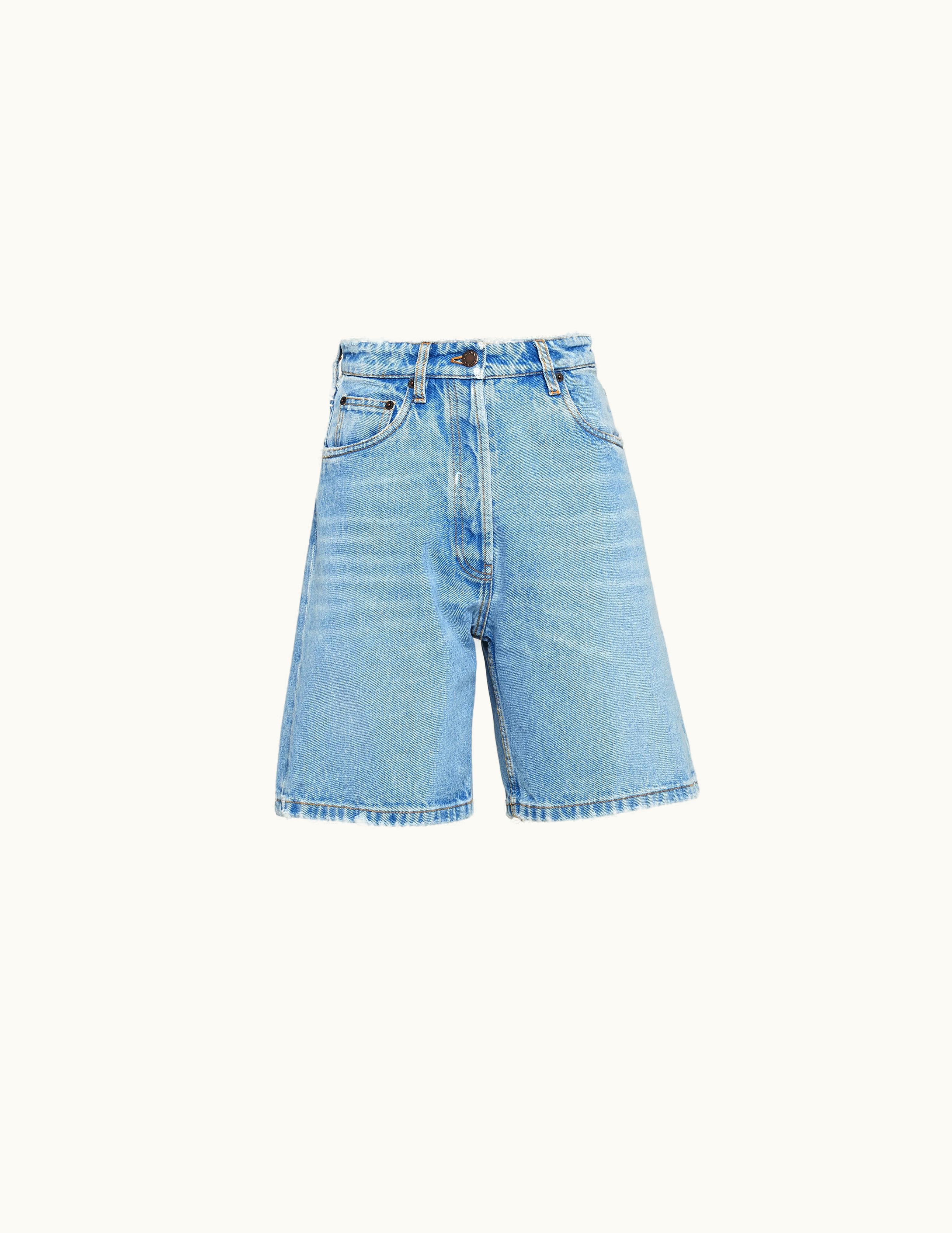 Prada Sky Blue Denim Bermudas
