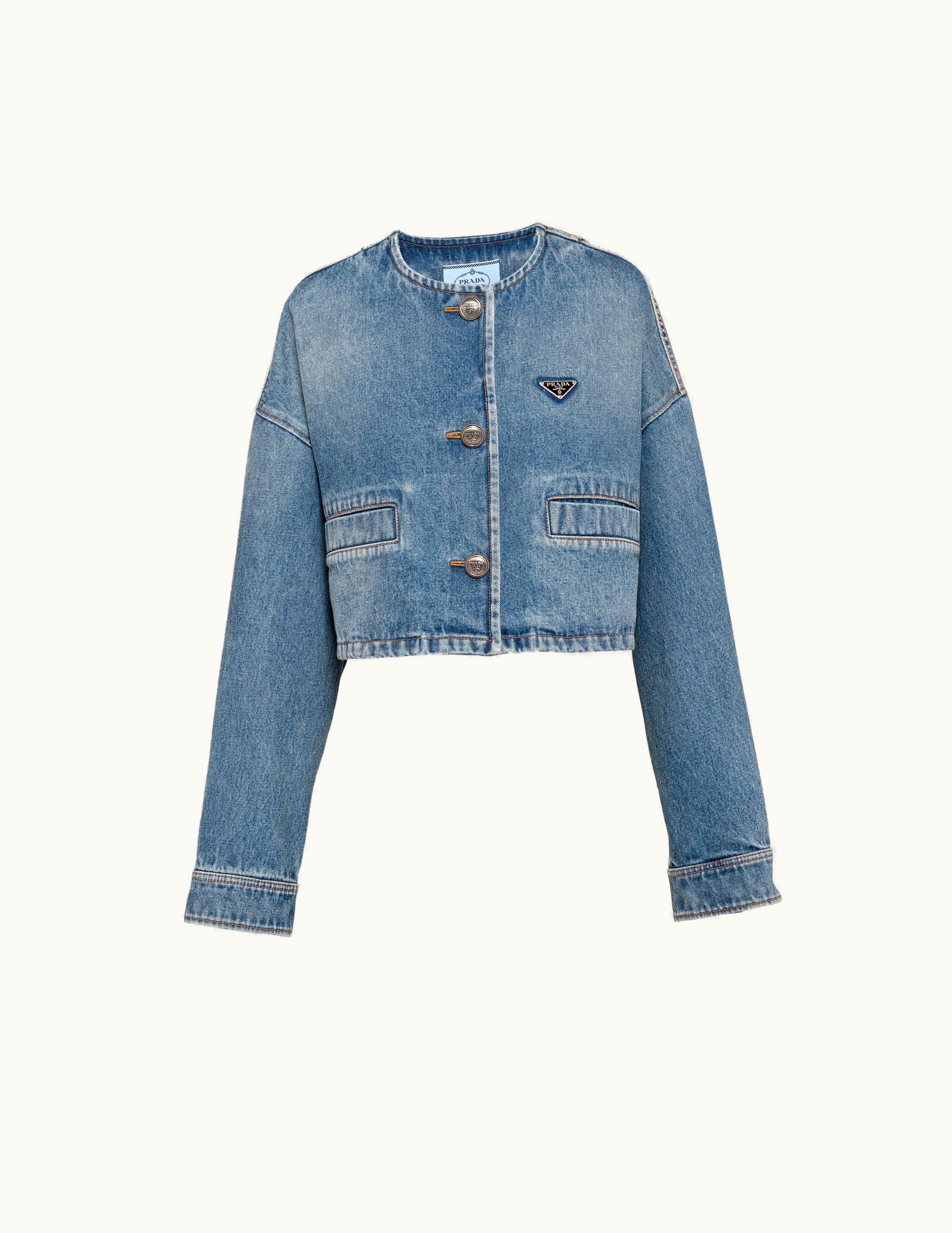 Prada Sky Blue Denim Blouson Jacket