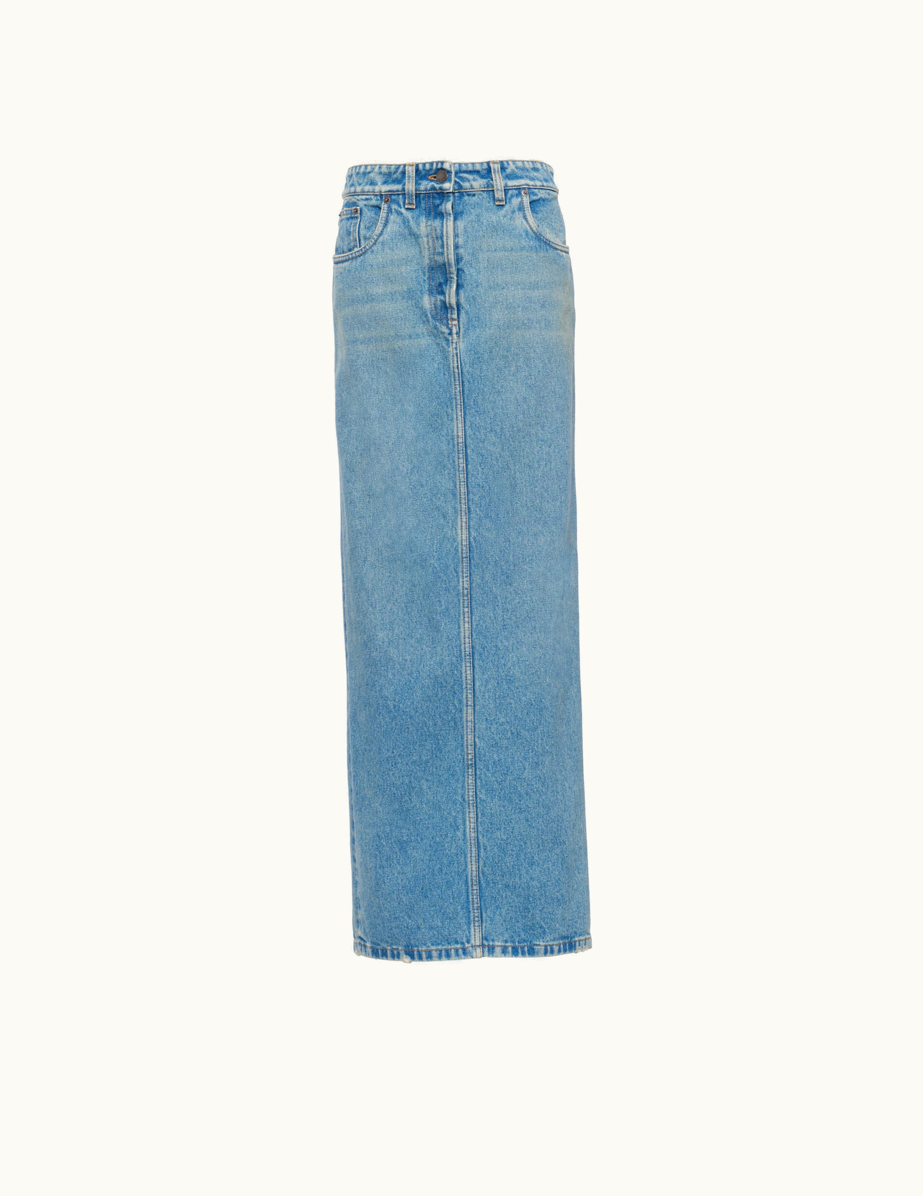Prada F0ban Denim Maxi-skirt