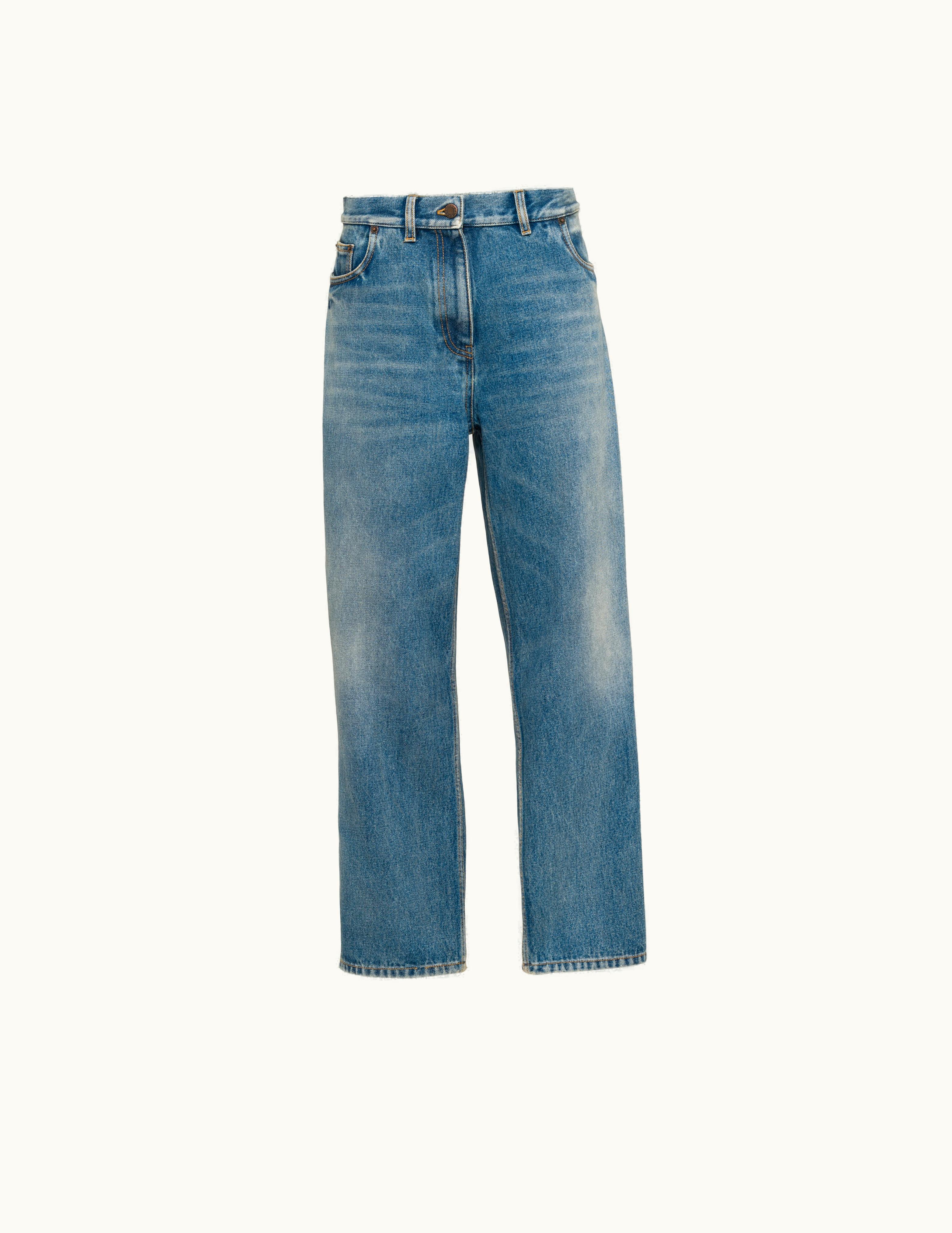 Prada Men's Tailored Fit Low-rise Denim Jeans Sky Blue