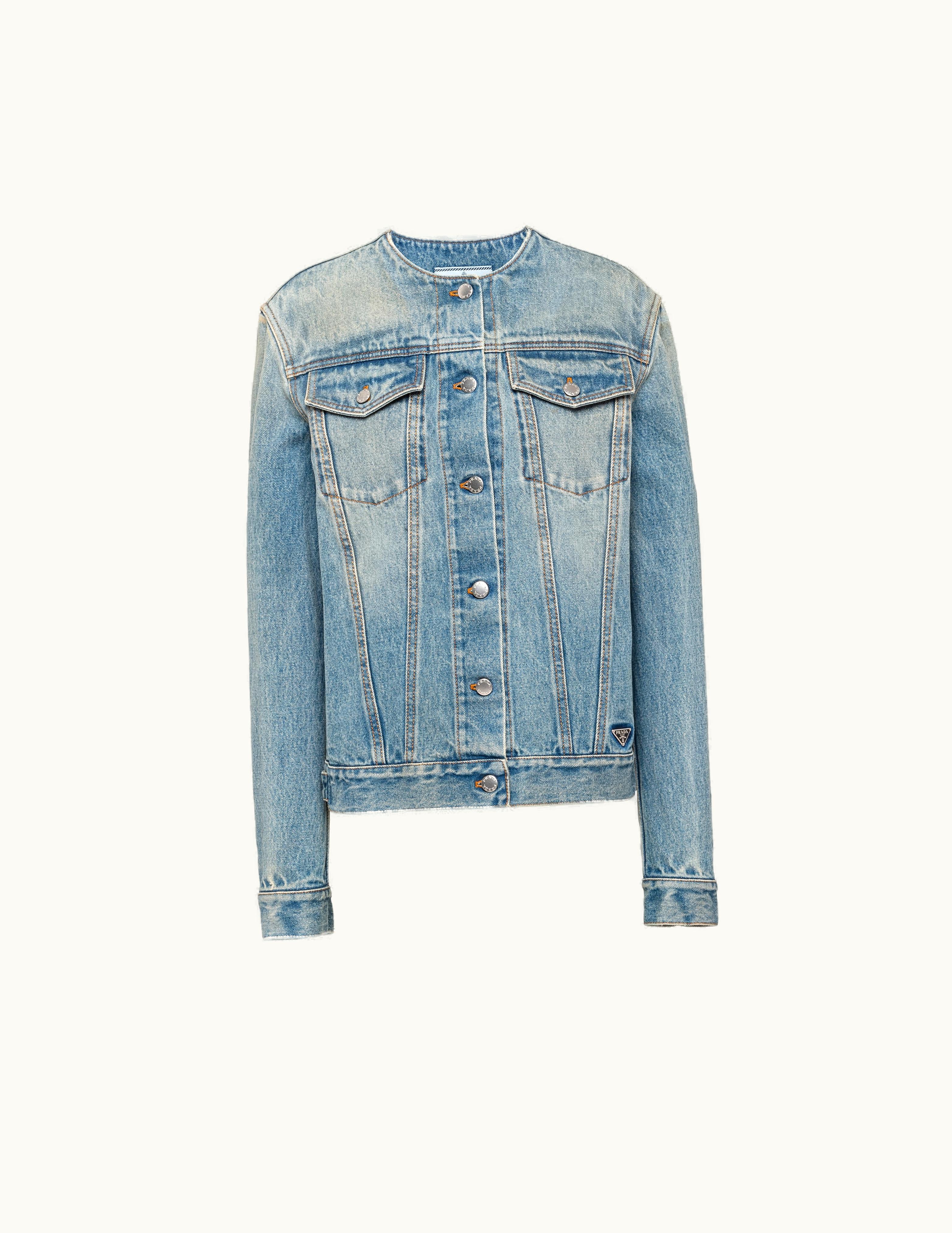 Prada Light Blue Denim Classic Fit Blouson Jacket