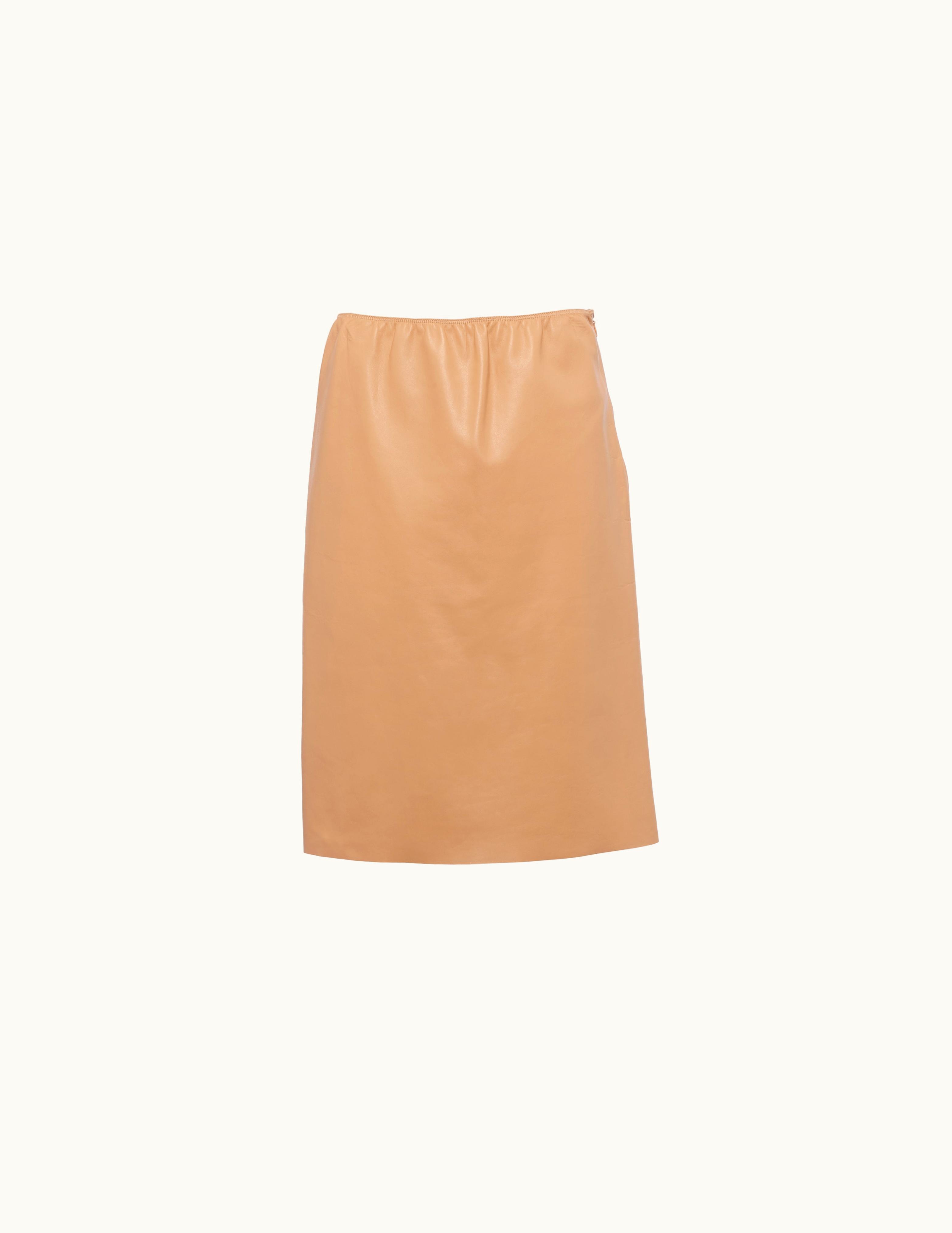 Prada Natural Nappa Leather Skirt