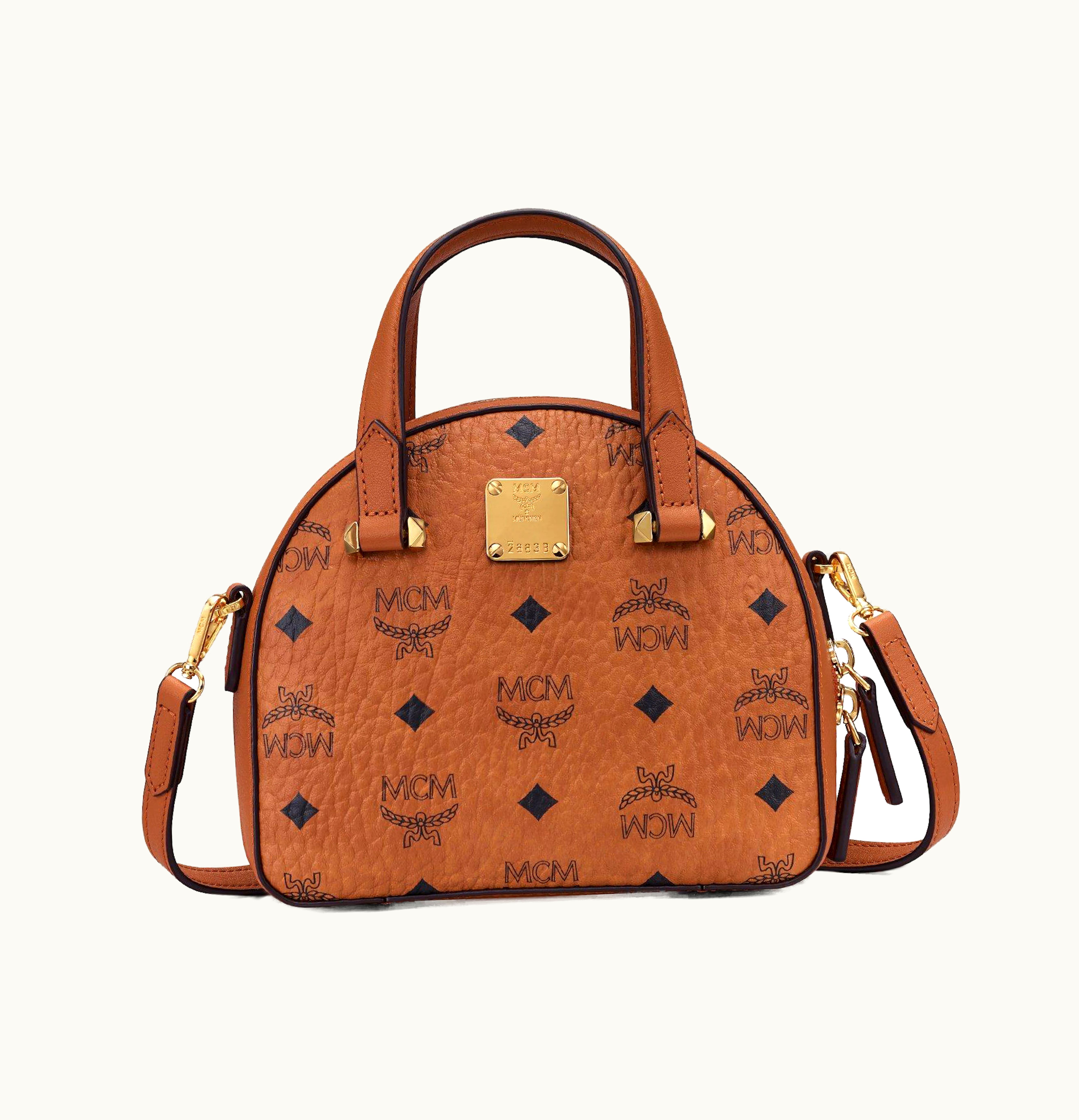 MCM MCM Essential Half Moon Tote Visetos Mini Cognac