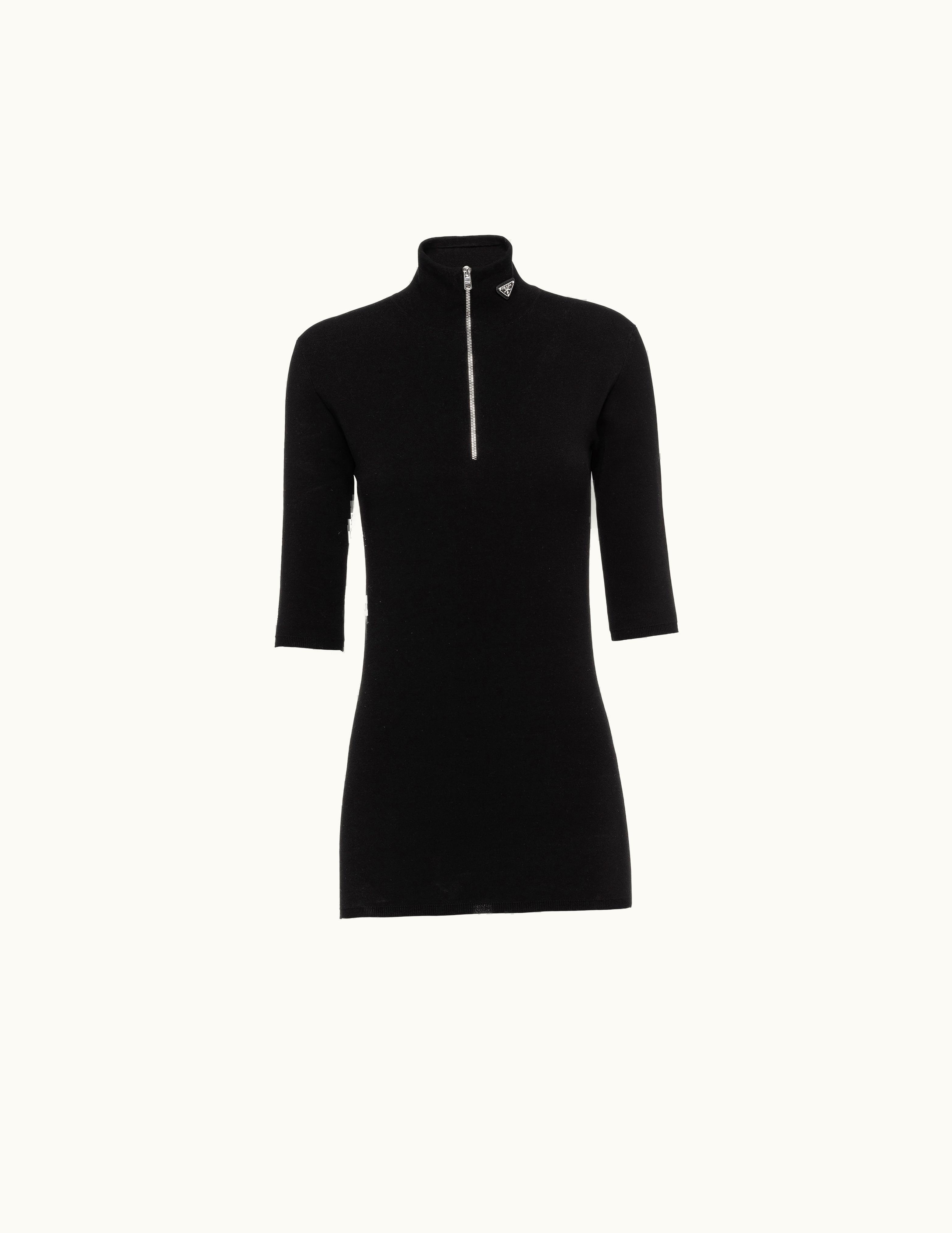 Prada Prada Black Wool And Viscose Turtleneck Sweater