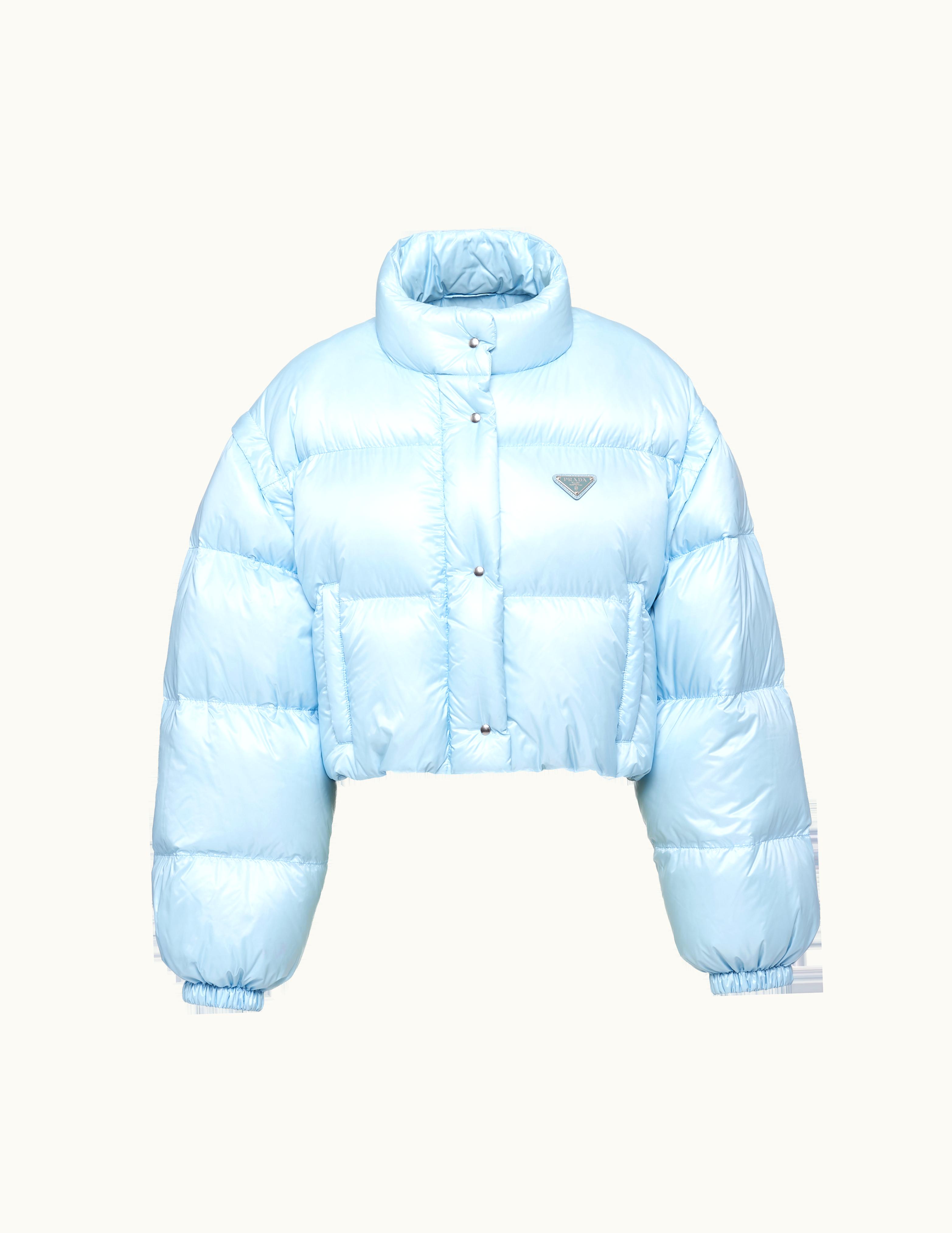 Prada Prada Light Blue Re-nylon Cropped Convertible Down Jacket