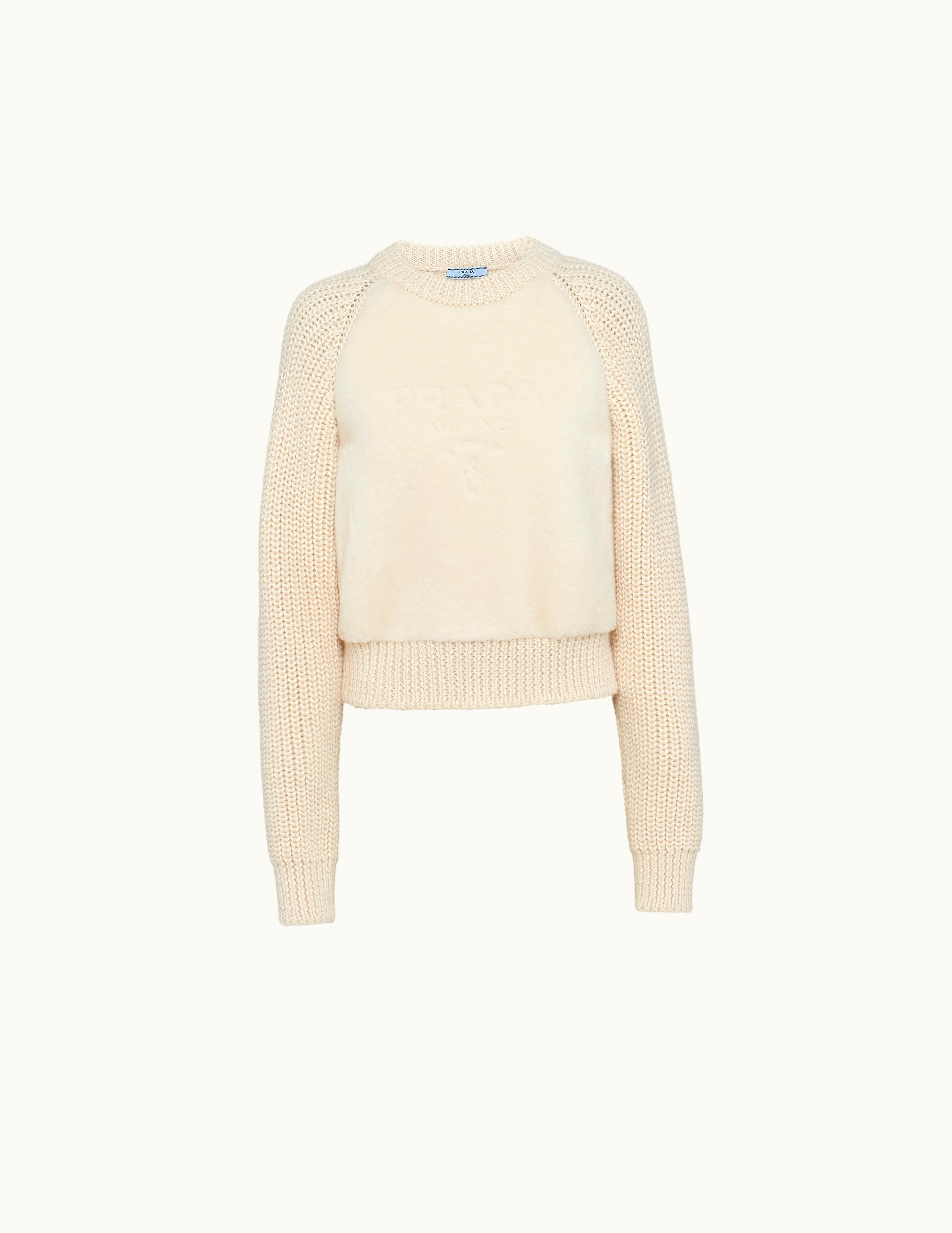 Prada Prada White Alpaca Crew-neck Sweater