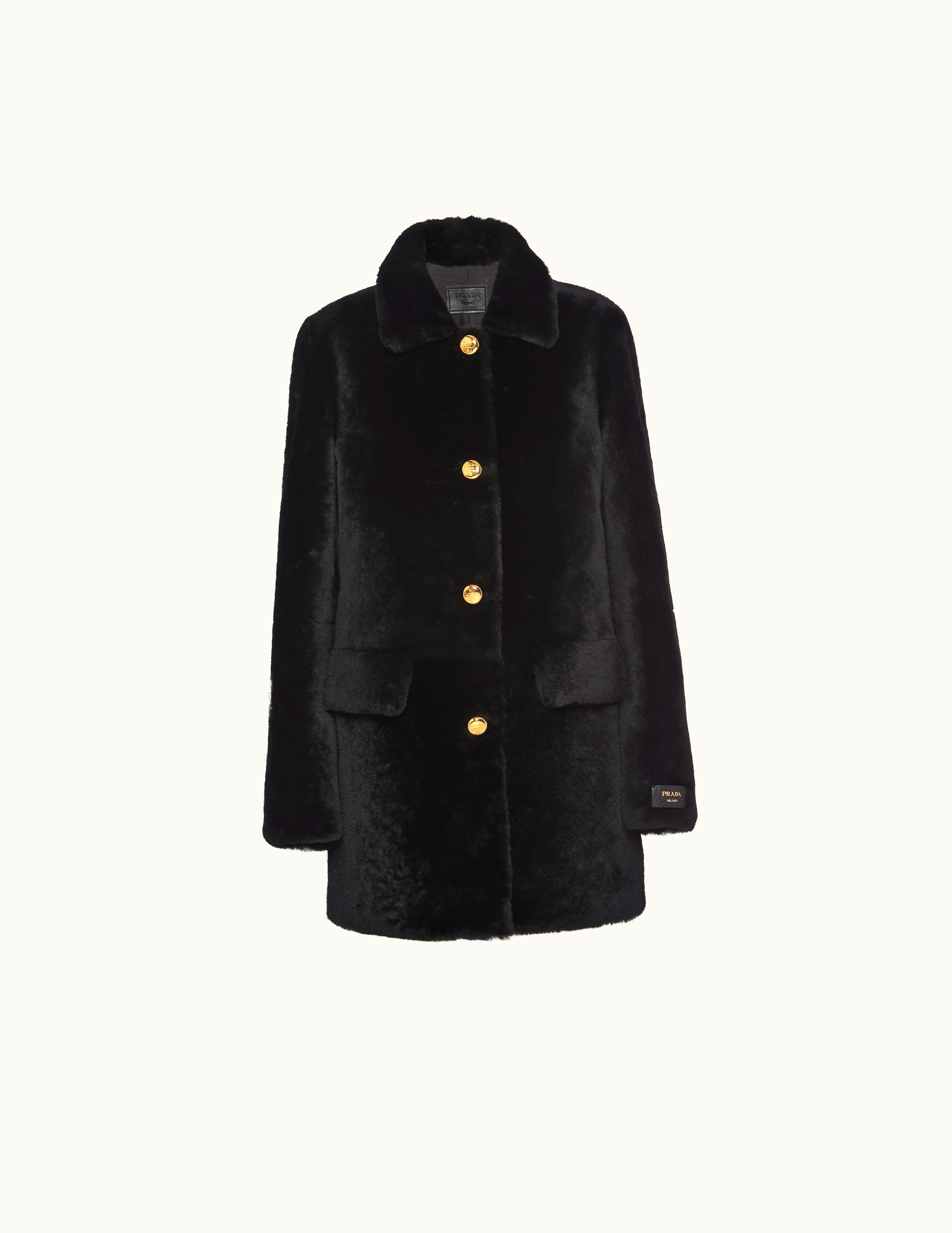 Prada Prada Black Shearling Fur Coat