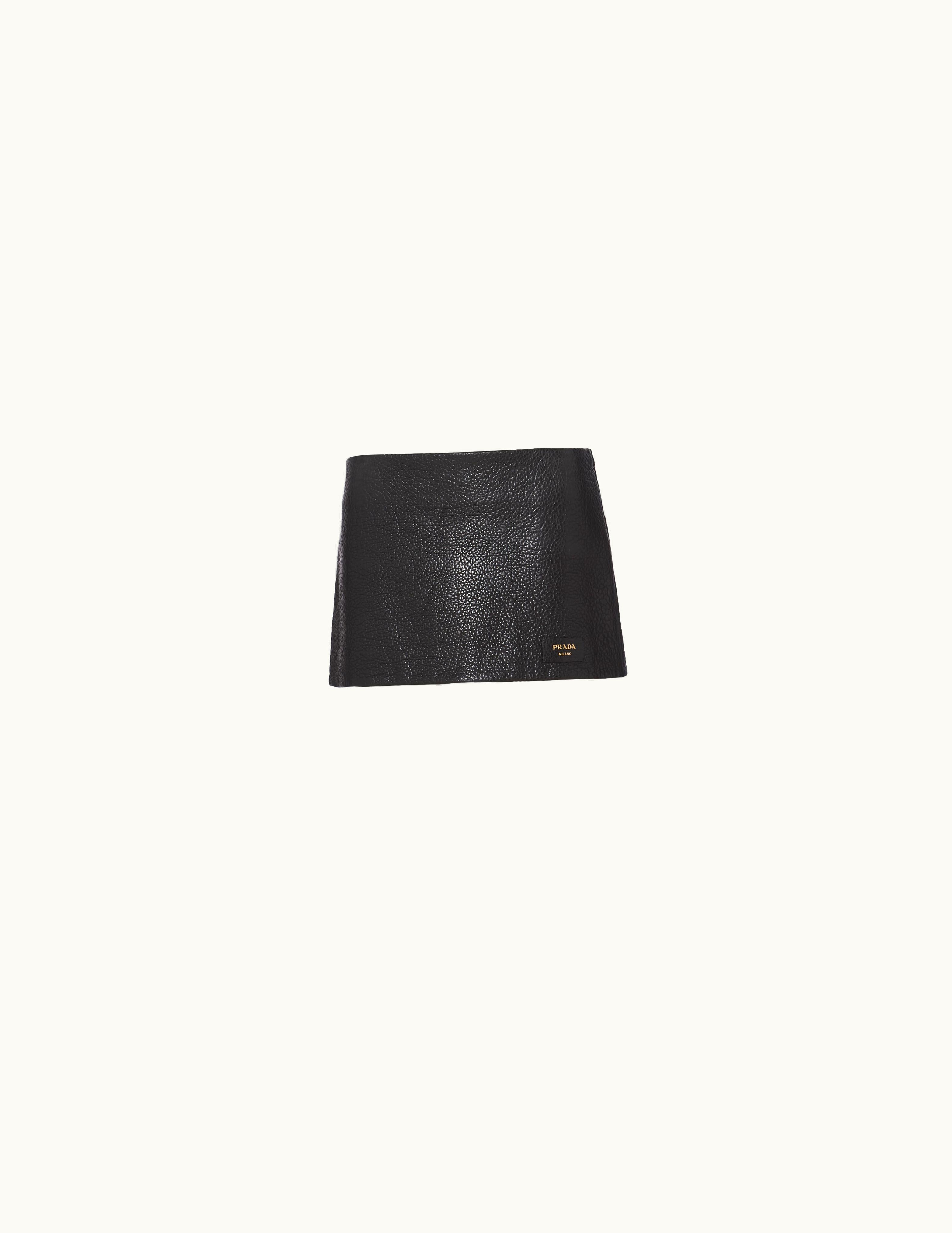 Prada Prada Black Nappa Leather Miniskirt