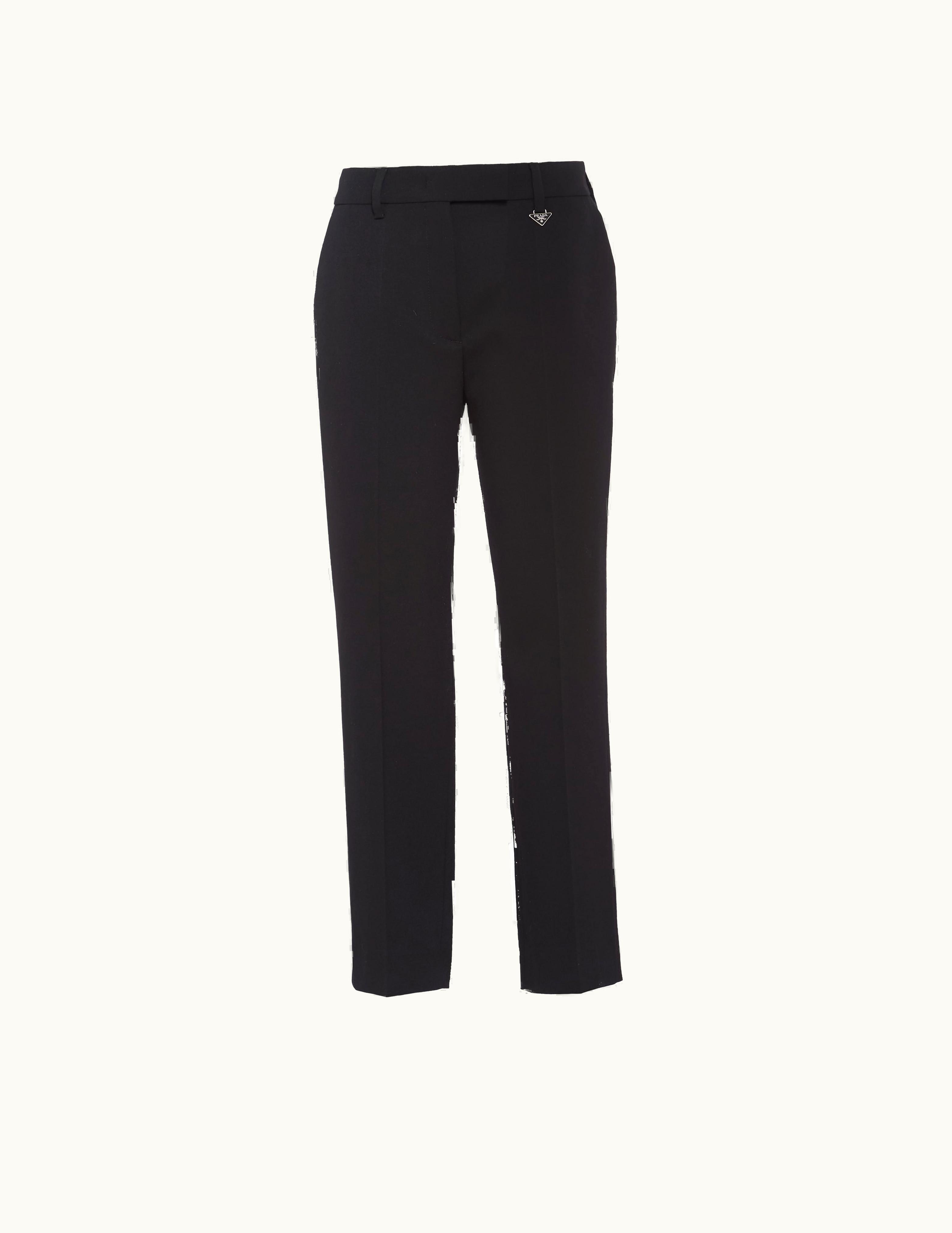 Prada Prada Black Grain De Poudre Pants