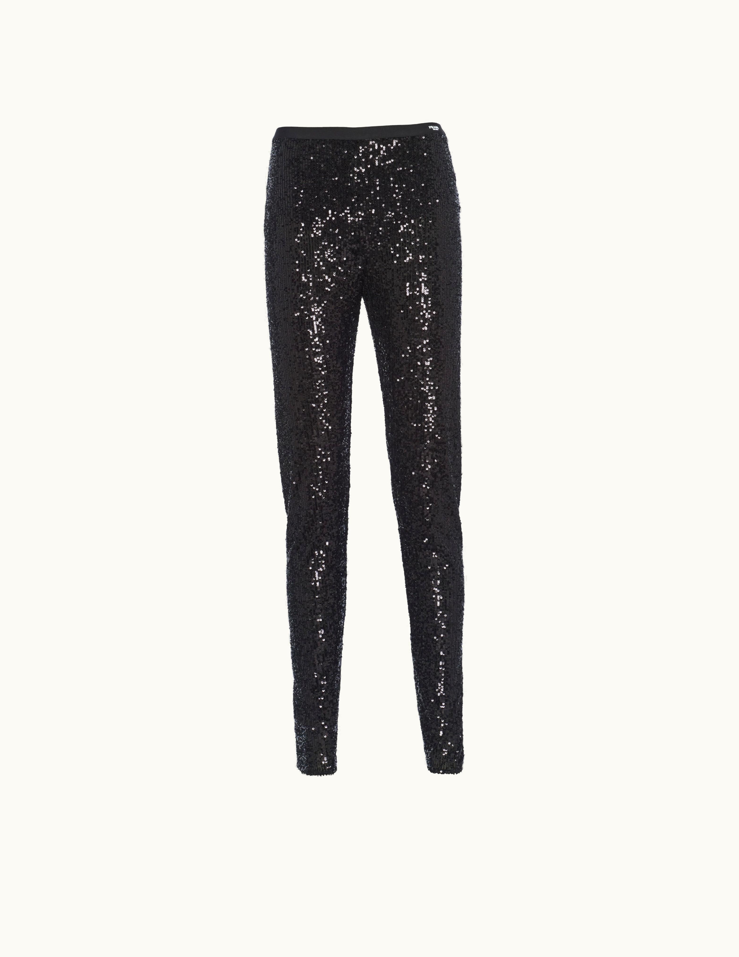 Prada Prada Black Sequined Stretch Pants