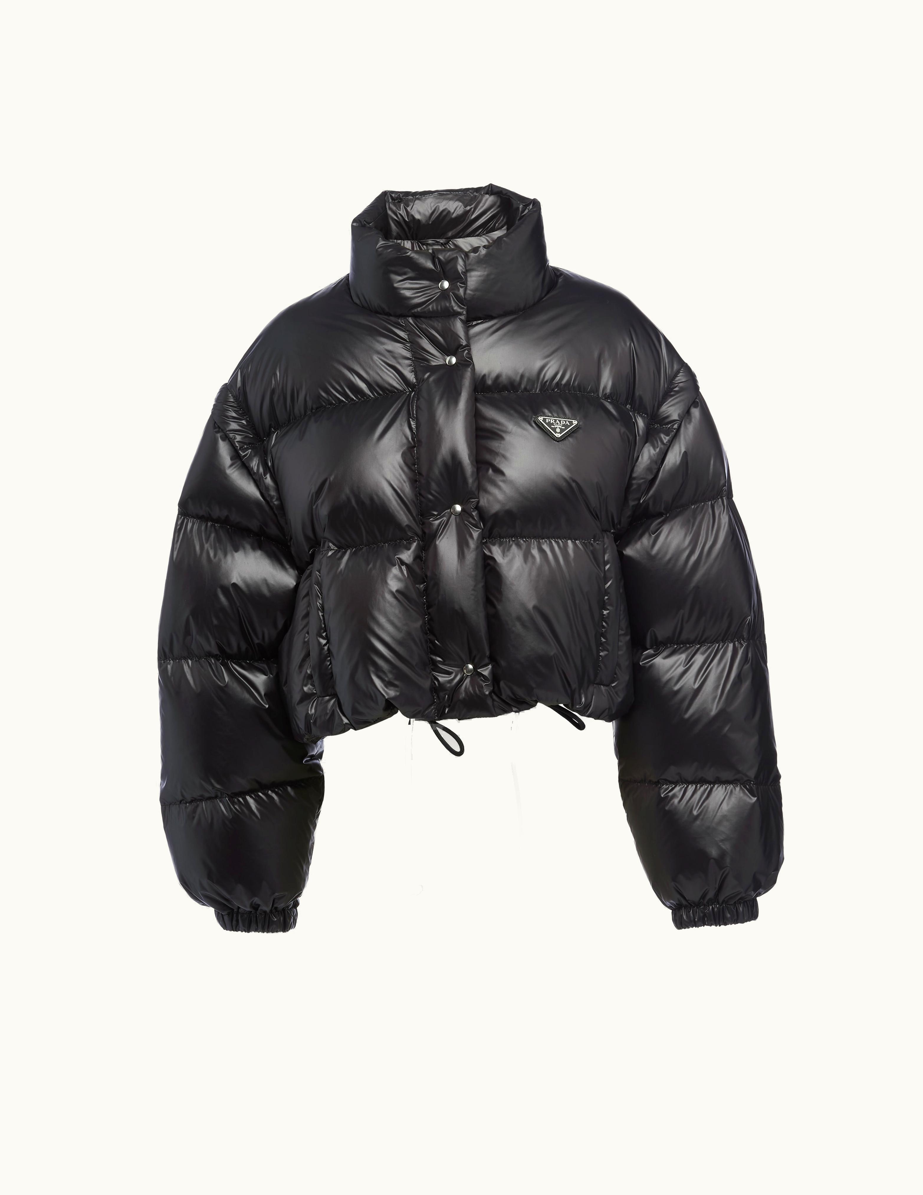 Prada Prada Black Re-nylon Cropped Convertible Down Jacket