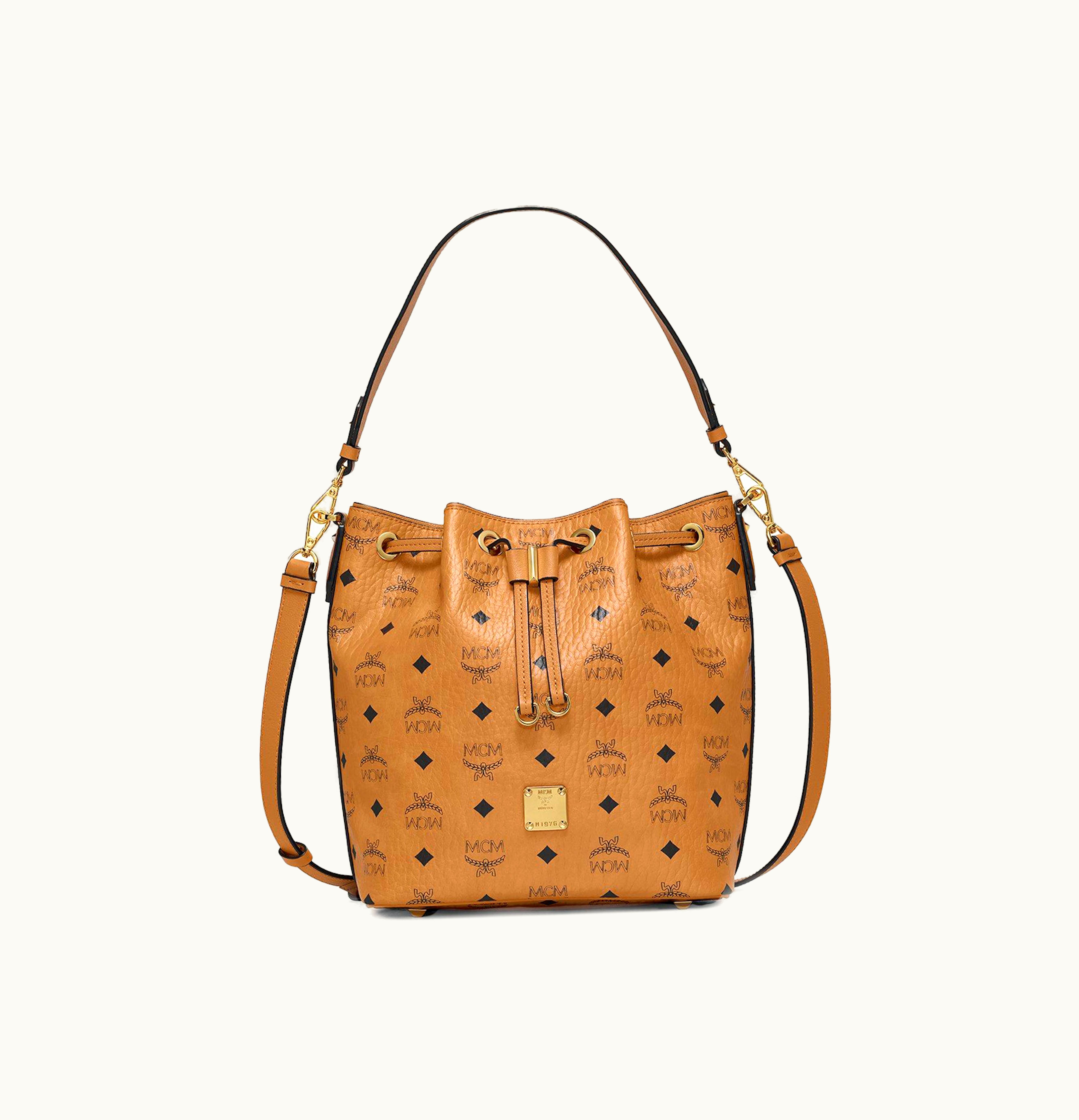 MCM MCM Essential Drawstring Bag Small Visetos Cognac