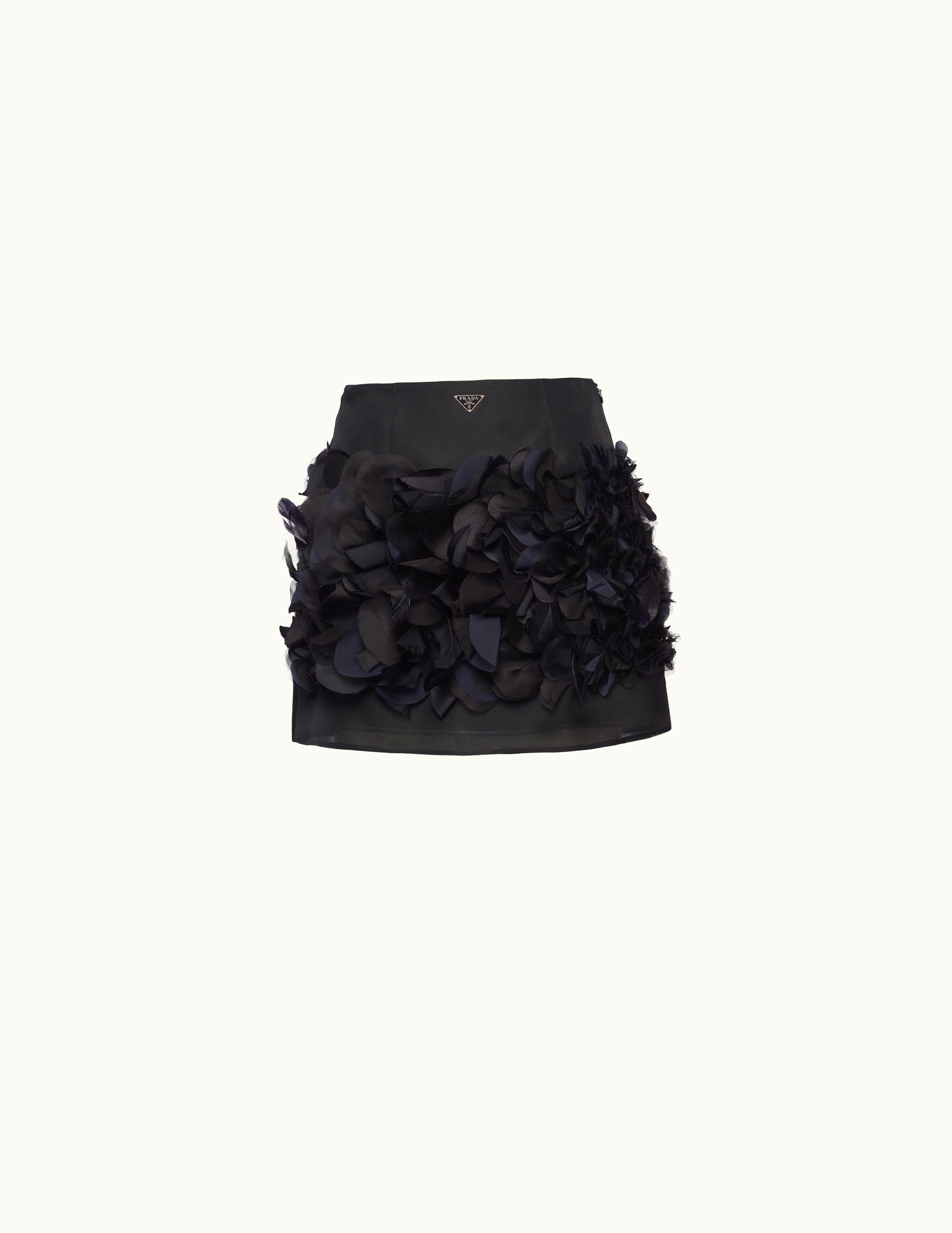 Prada Prada Black Embroidered Gazar Miniskirt