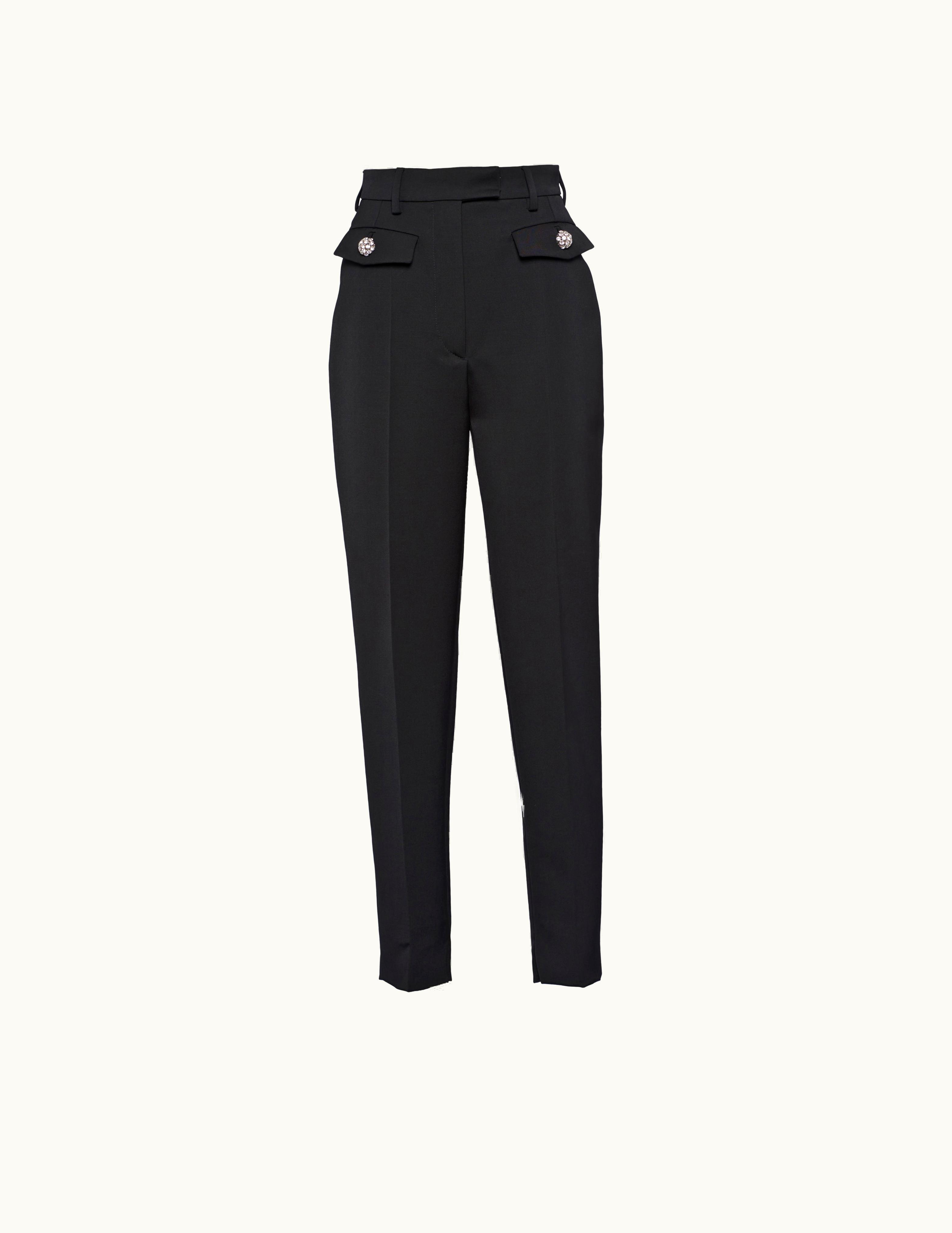 Prada Prada Black Wool Sateen Pants