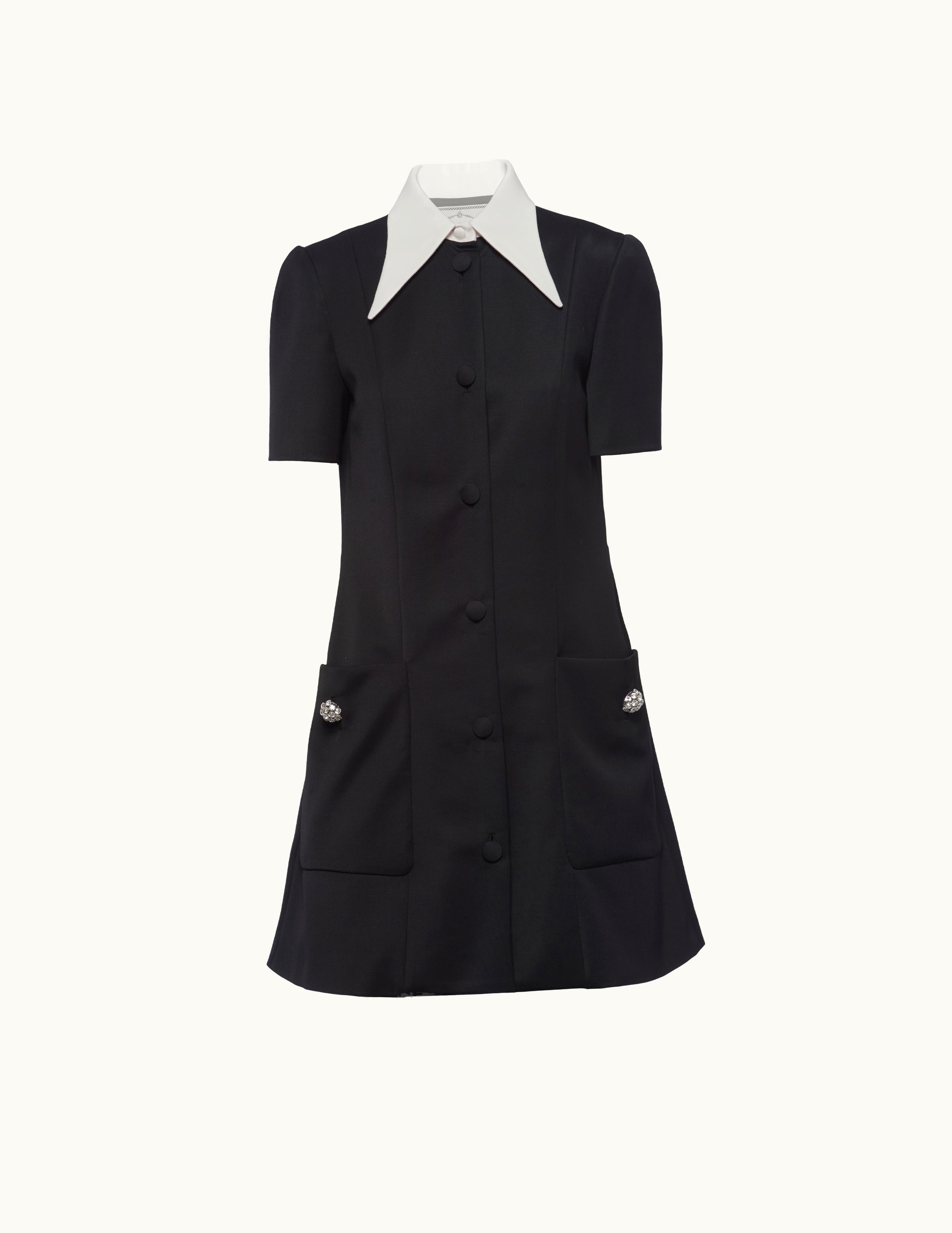 Prada Prada Black Satin Wool Mini-dress