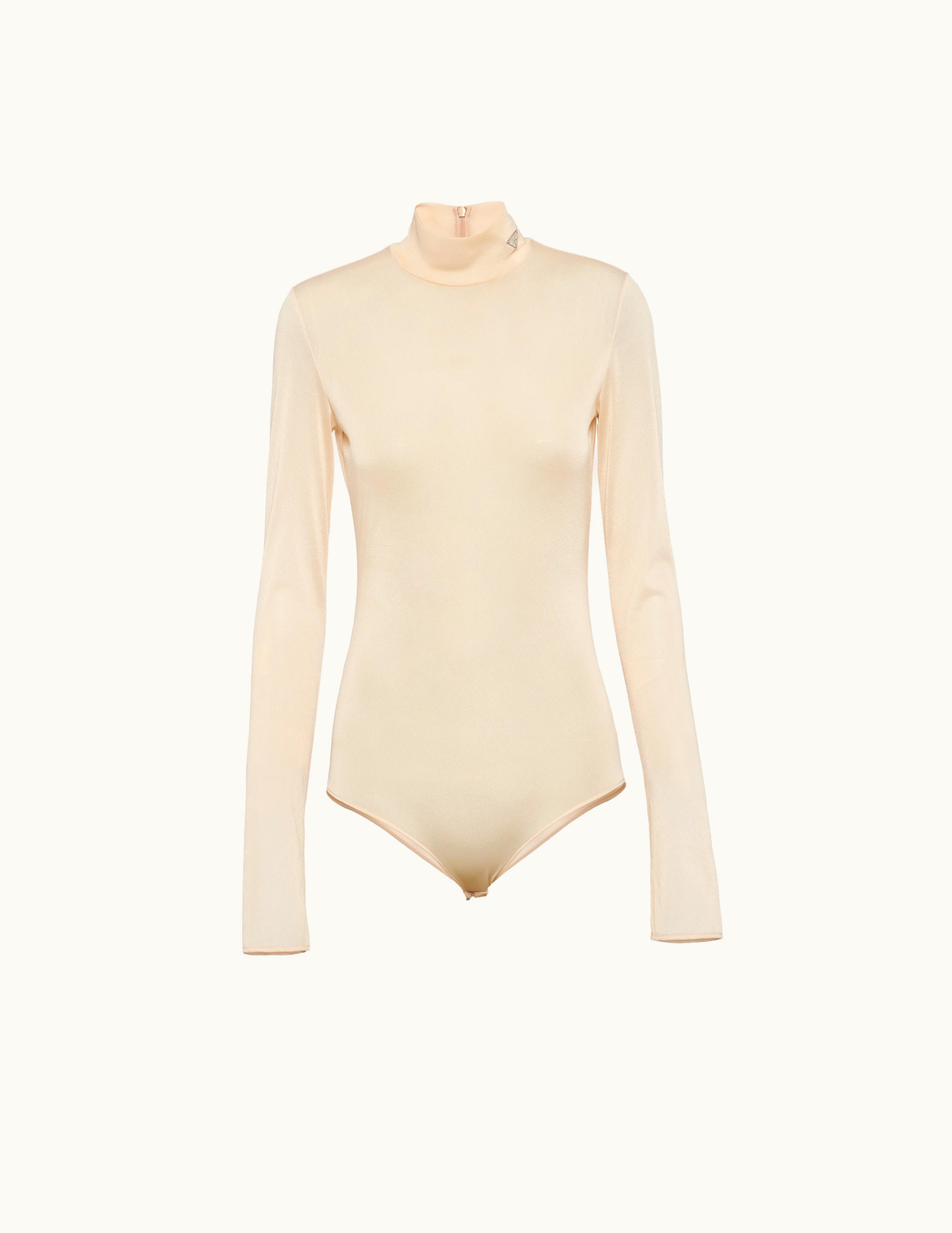Prada Prada Desert Beige Gazar Jersey Bodysuit