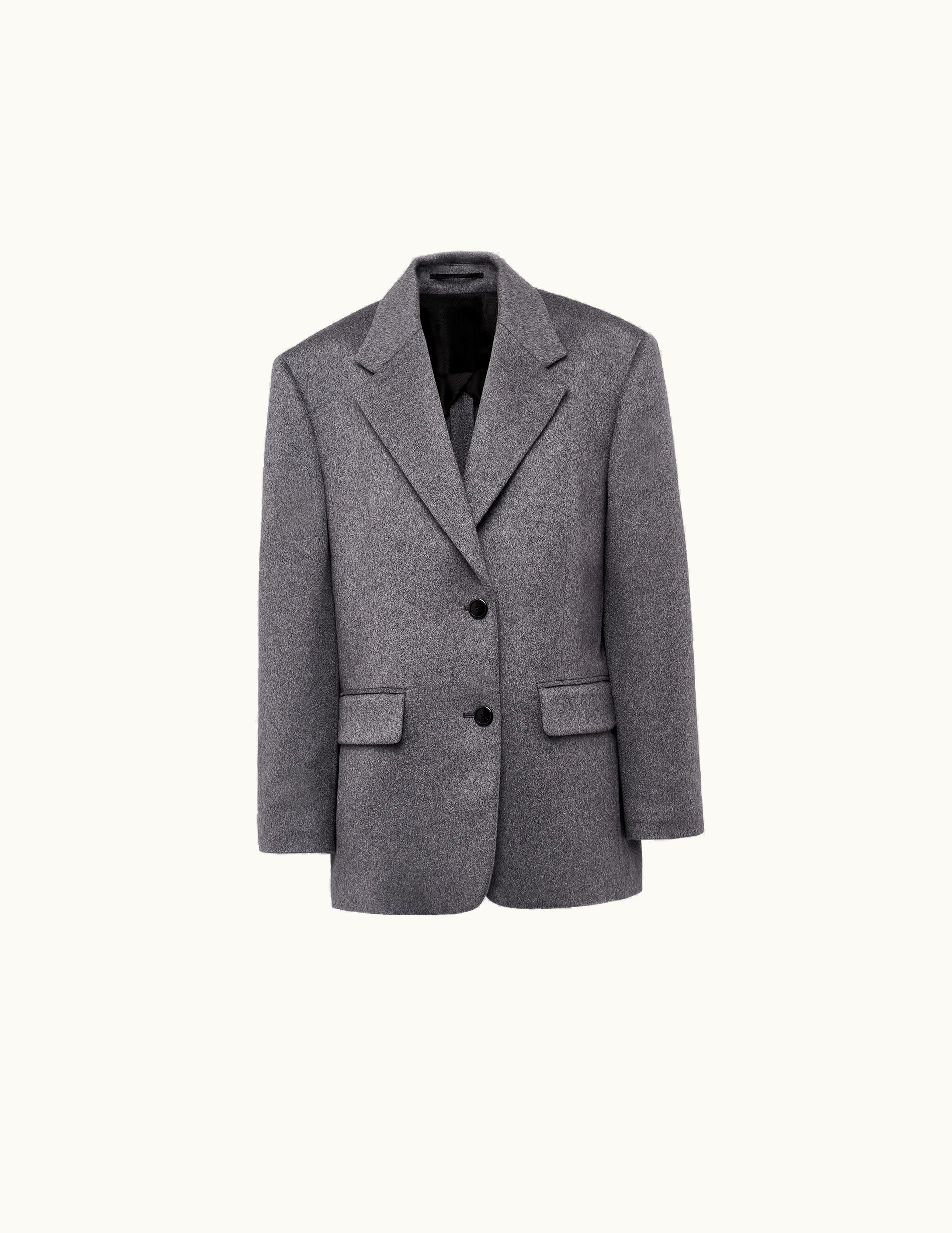 Prada Prada Grey Single-breasted Cashmere Jacket