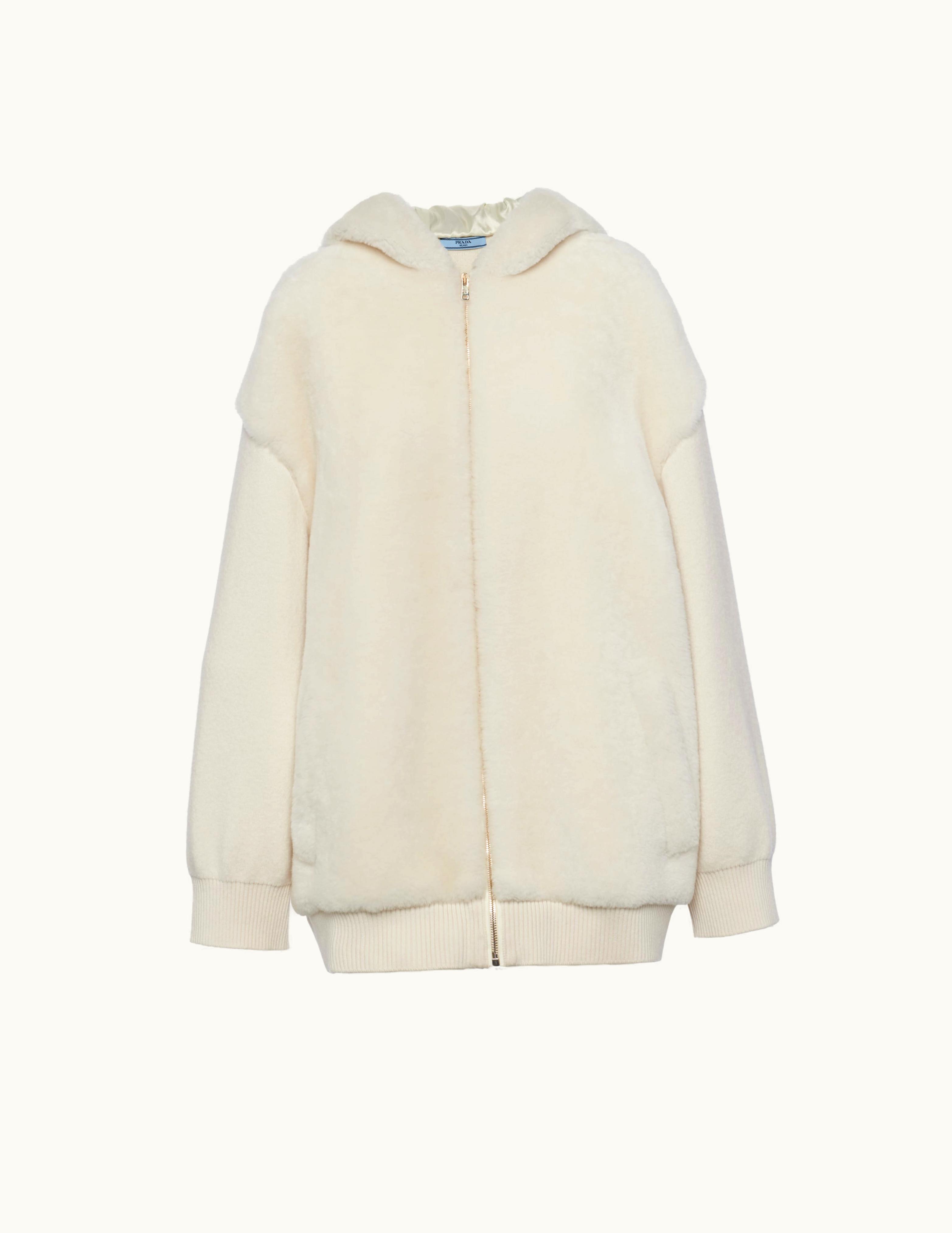 Prada Prada Chalk White Cashmere Hoodie Cardigan