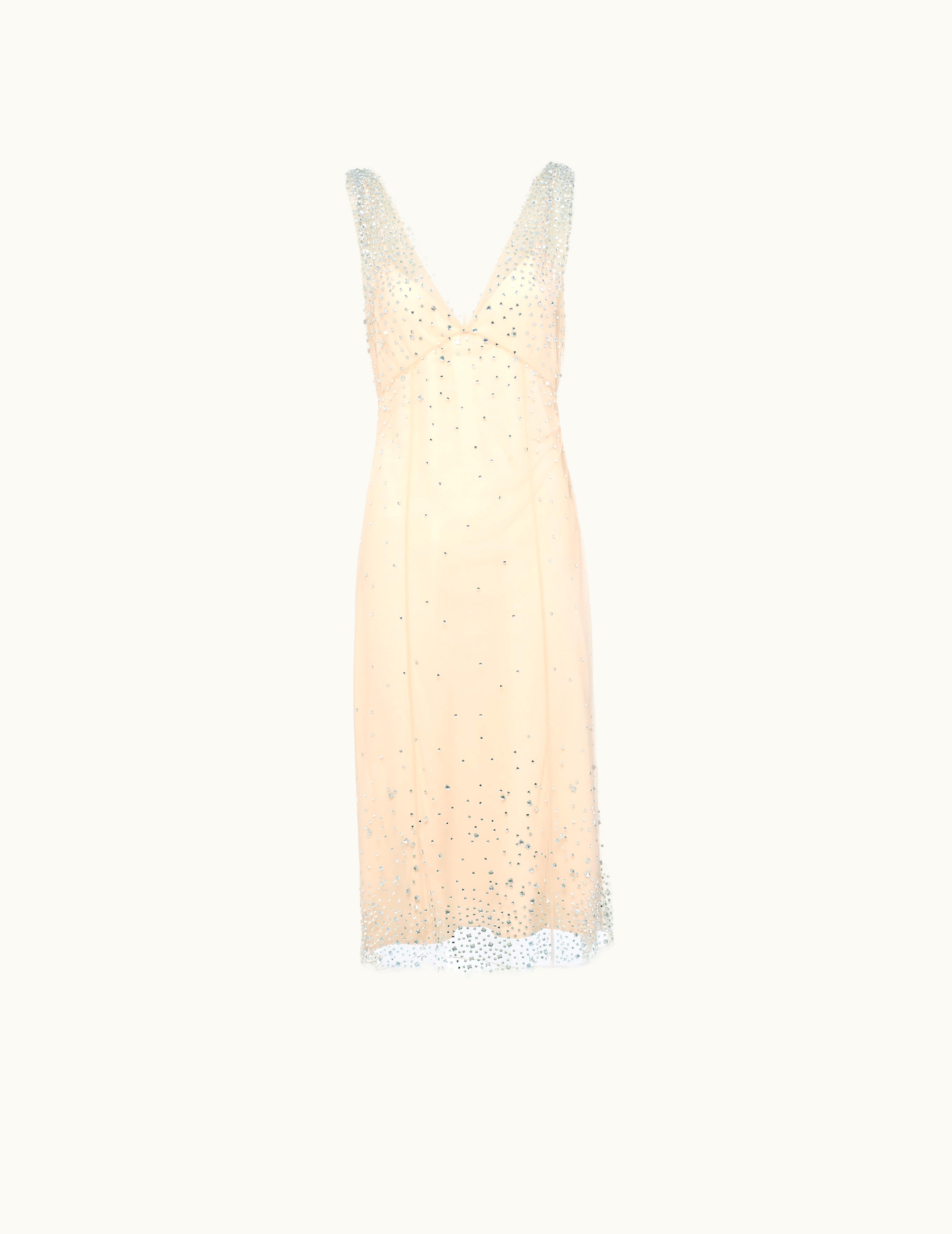 Prada Prada Cameo Embroidered Tulle Dress