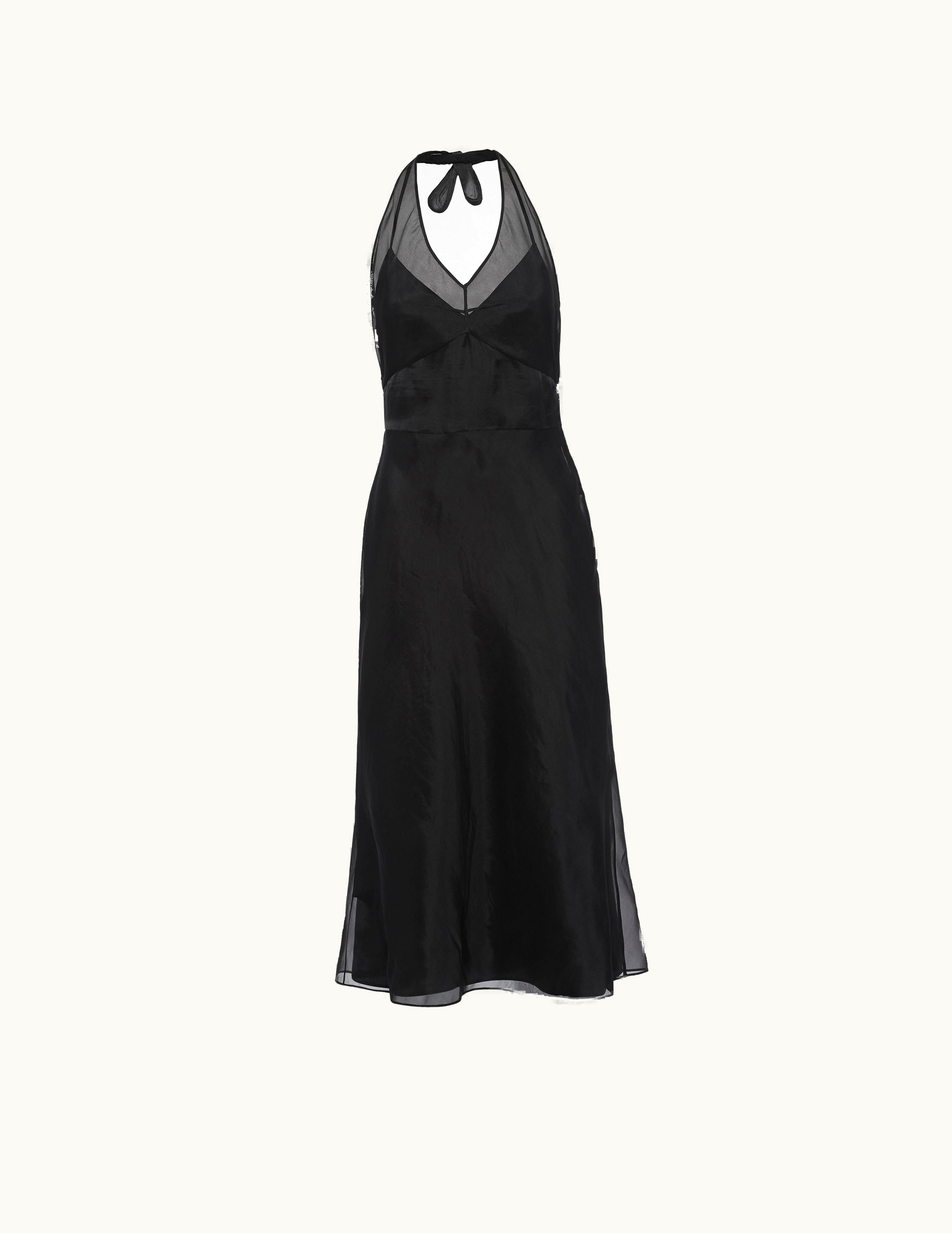 Prada Prada Black Re-edition 1995 Organza Halter Dress