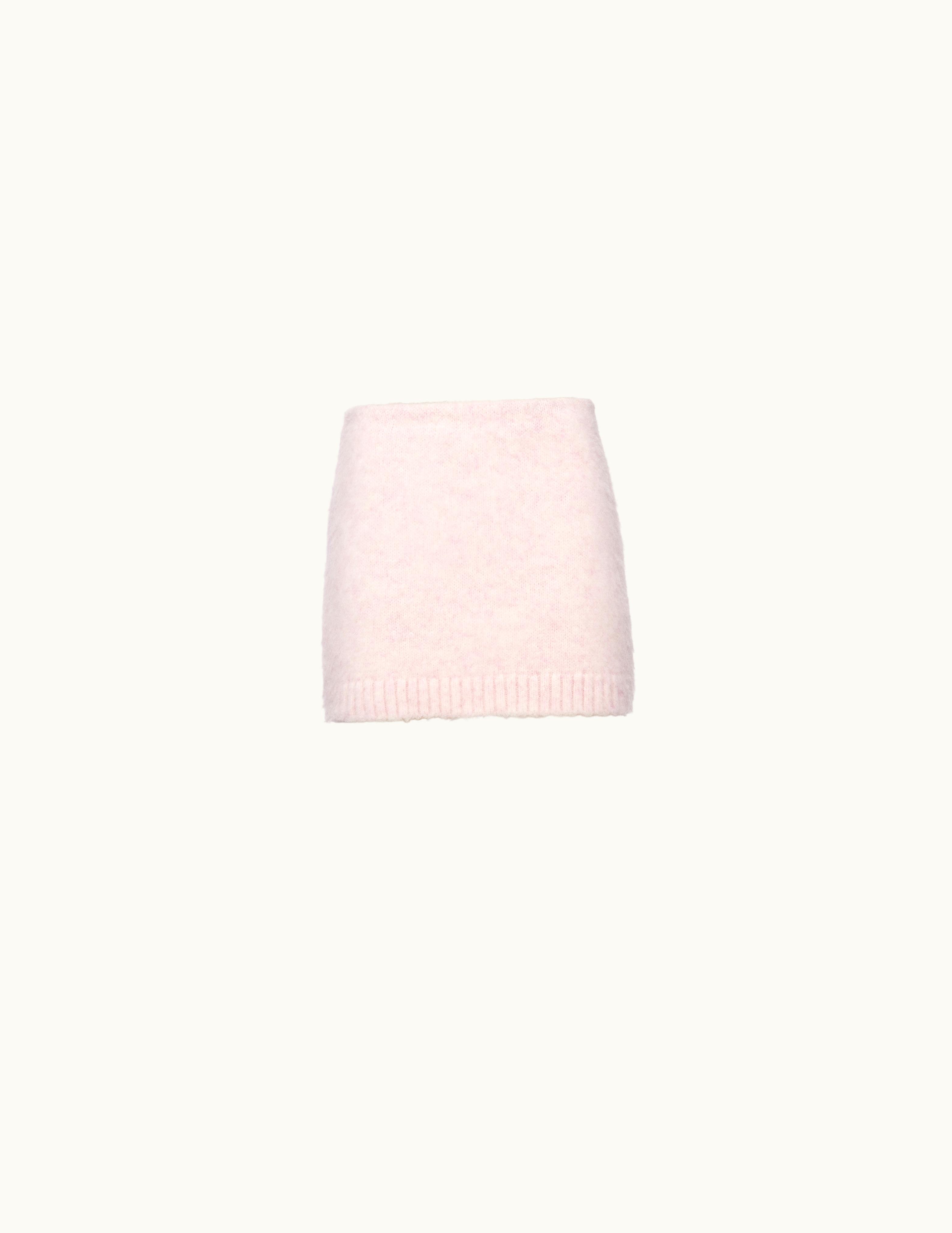 Prada Prada Alabaster Pink Shetland Wool Miniskirt
