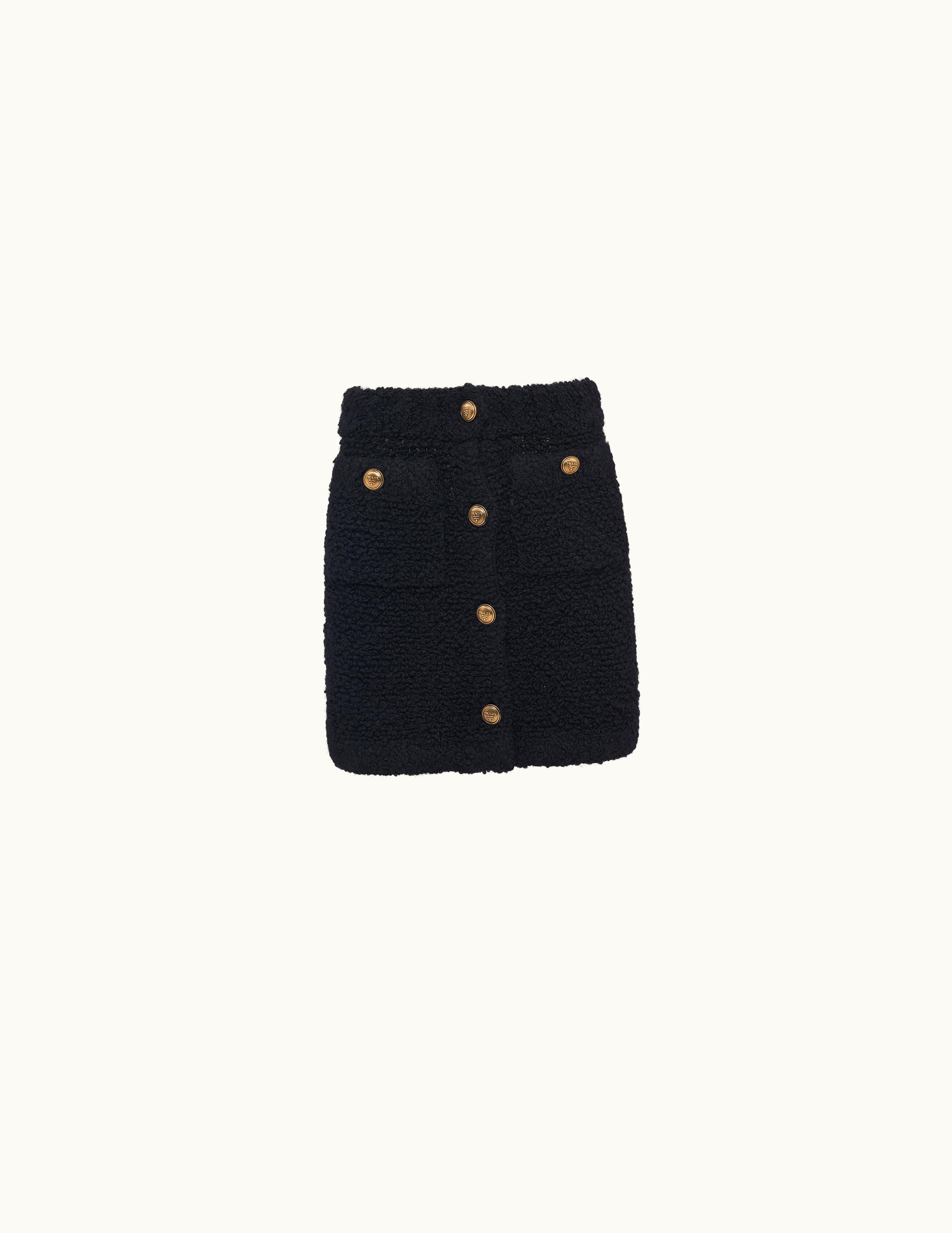 Prada Prada Black Bouclé Mohair Miniskirt