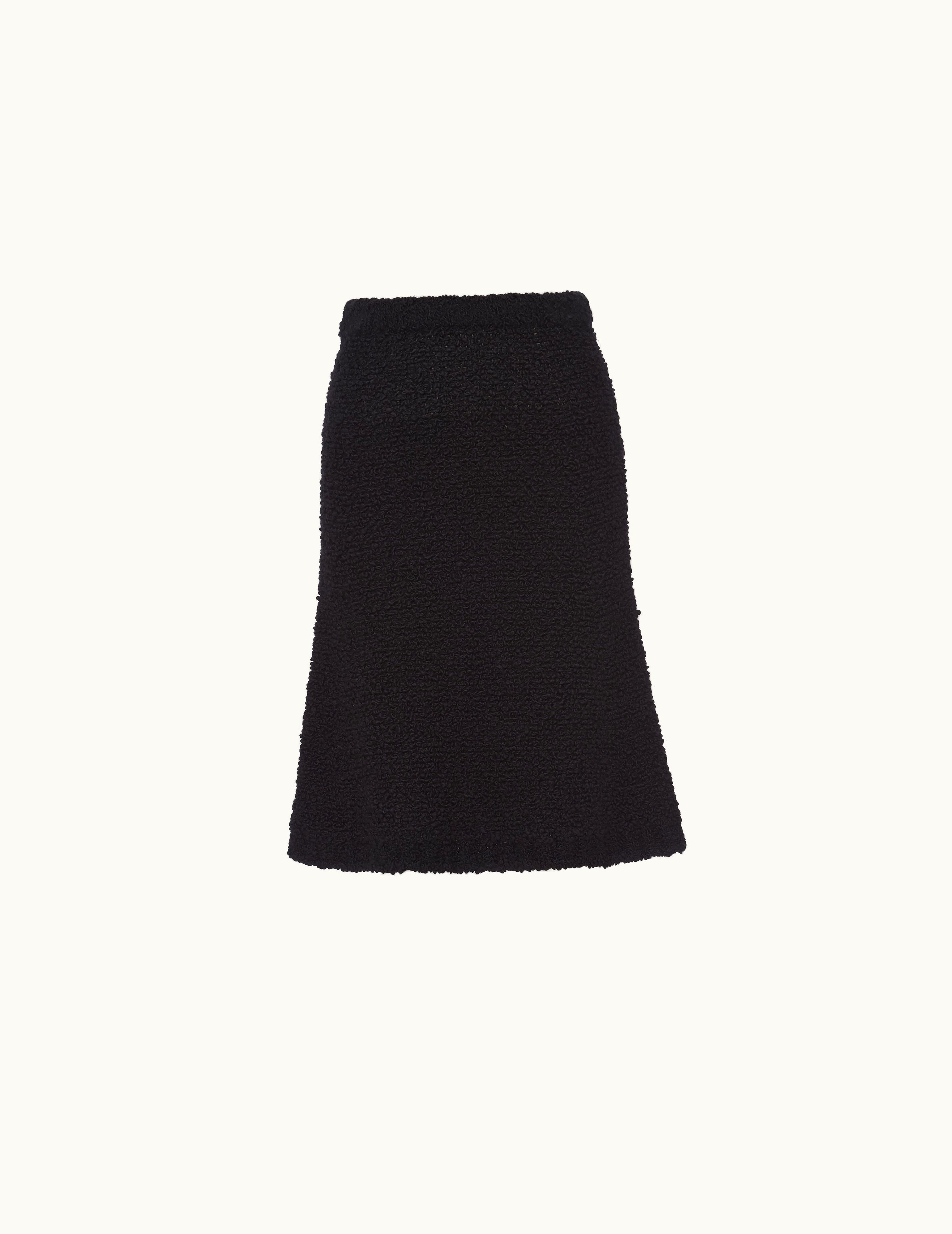 Prada Prada Black Bouclé Mohair Knit Skirt