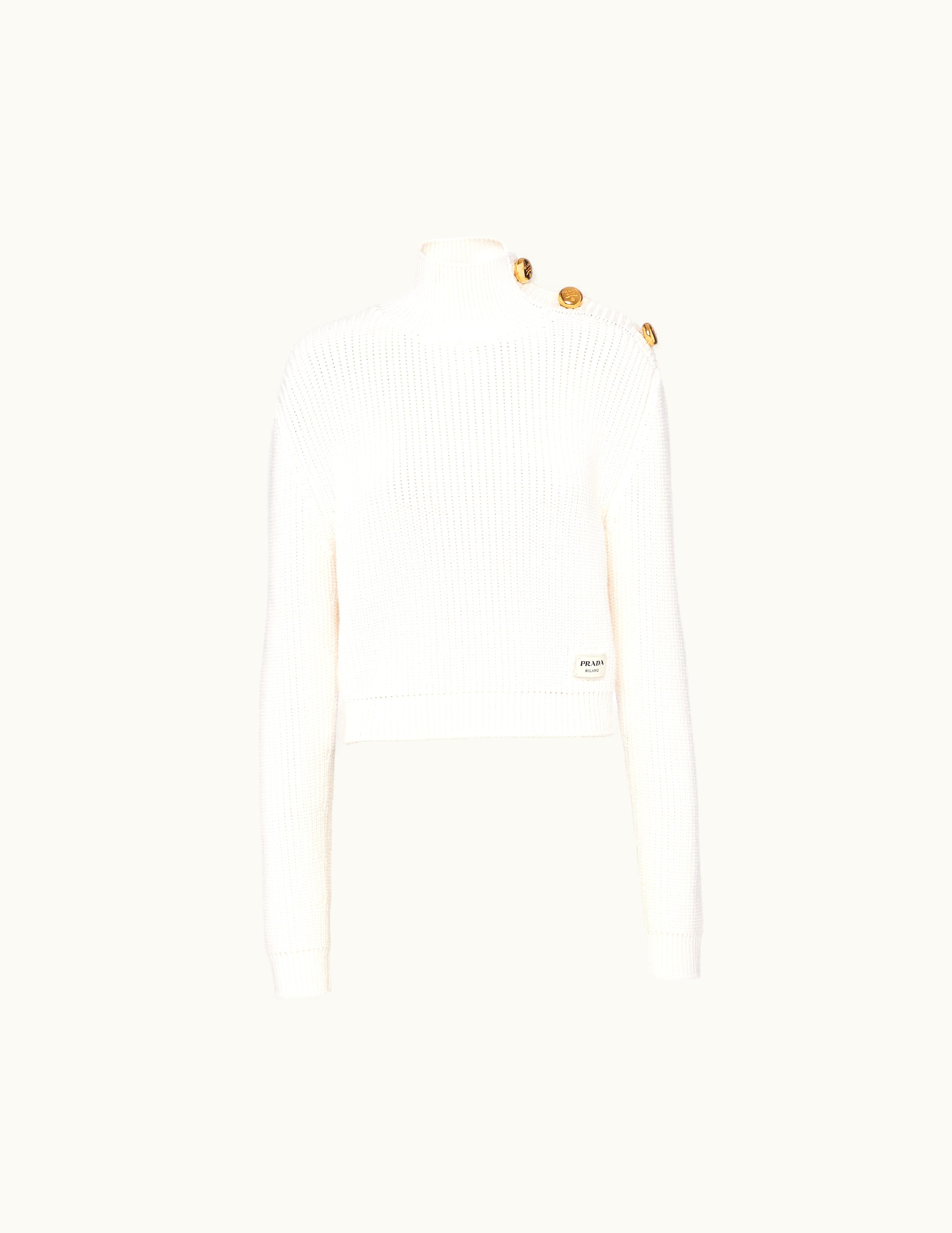 Prada Prada White Wool Turtleneck Sweater
